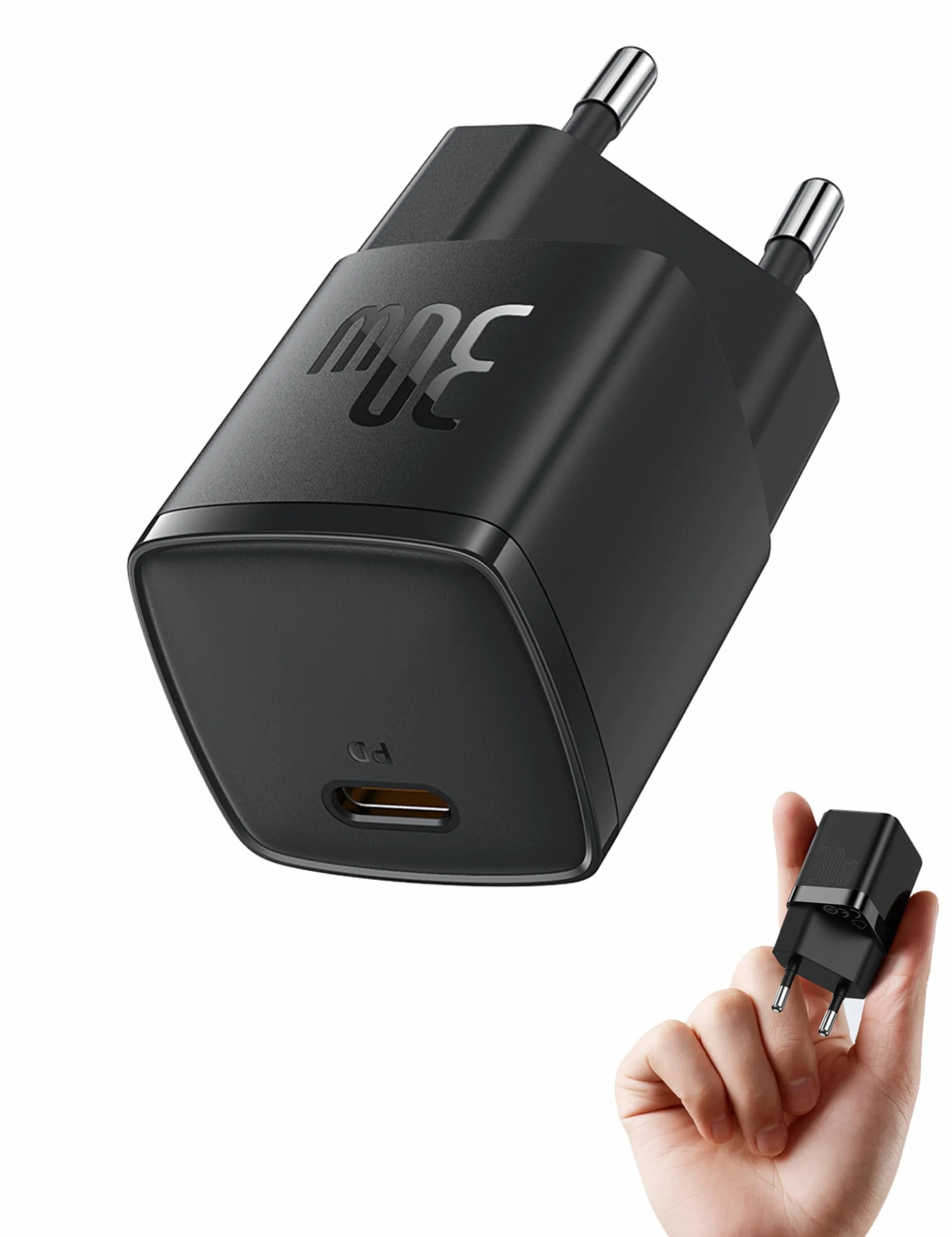 Baseus Ładowarka USB C 30 W, szybka ładowarka zasilacz sieciowy iPhone 17 16 15 14 13 12 11 Pro Max, Galaxy 25 24, ładowarka do telefonu komórkowego, wtyczka USBC, adapter do szybkiego ładowania