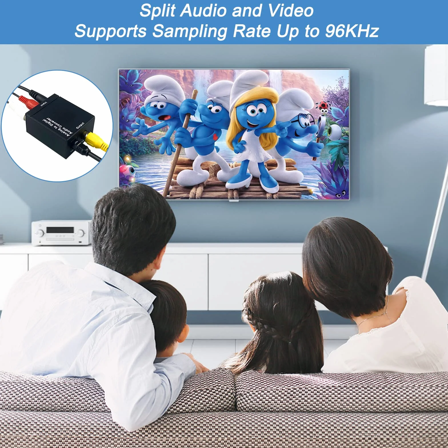 Analogowy Konwerter Cyfrowy Stereofoniczny Audio Adapter 3,5 mm RCA L/R na cyfrowy SPDIF Optyczny Toslink Koncentryczny dla PS4 PS5 HDTV Xbox Blue Ray Sky HD DVD