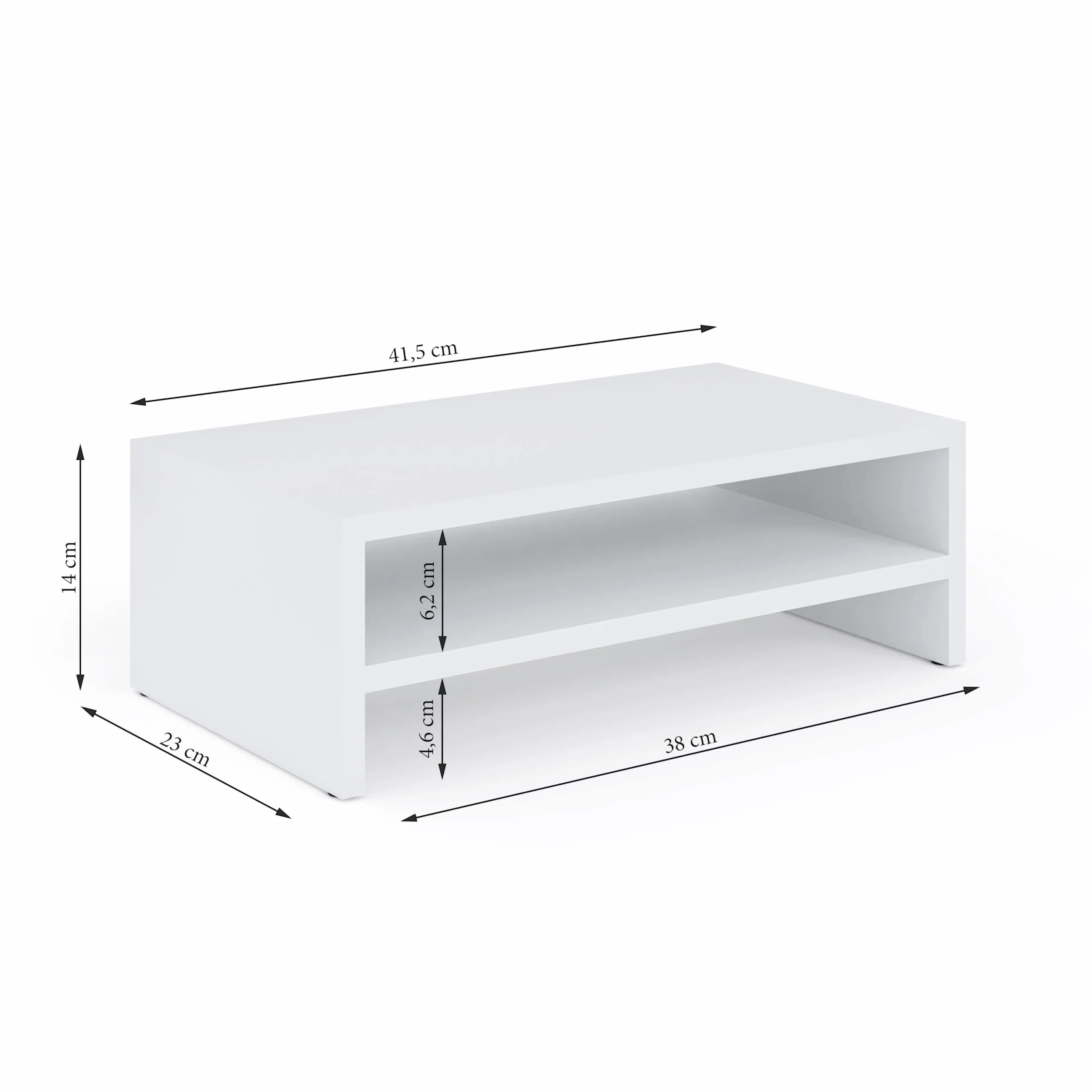 Stojak na monitor 2 półki Podstawka pod monitor laptopa drukarkę Biały