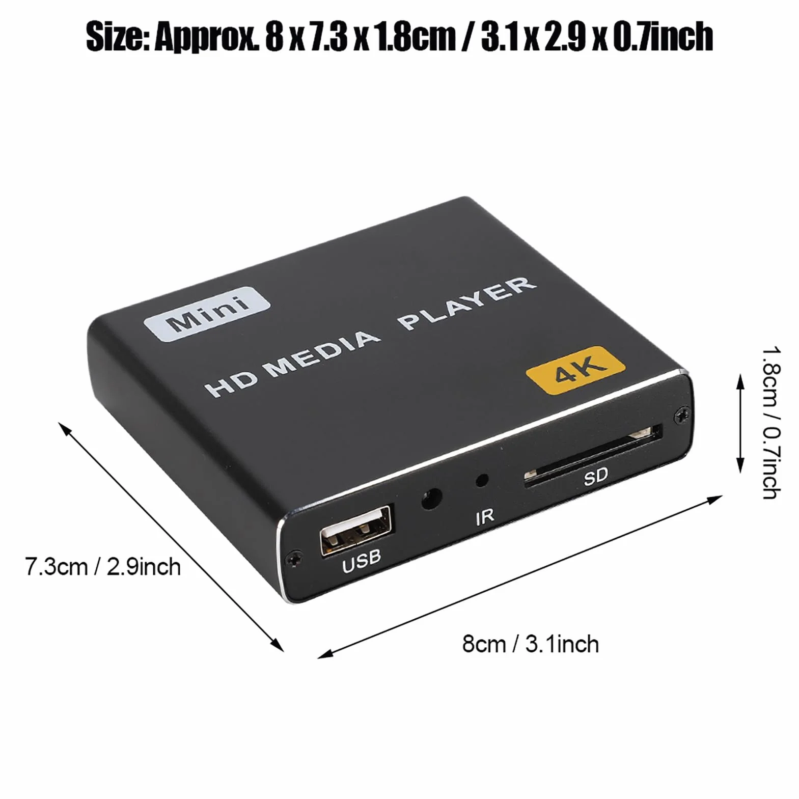 Odtwarzacz 4K Full HD, Cyfrowy Odtwarzacz Multimedialny Z Pilotem, Domowy Odtwarzacz Wideo Dla Rodziny, Obsługa Interfejsu HDMI Video I AV AUD(UE)