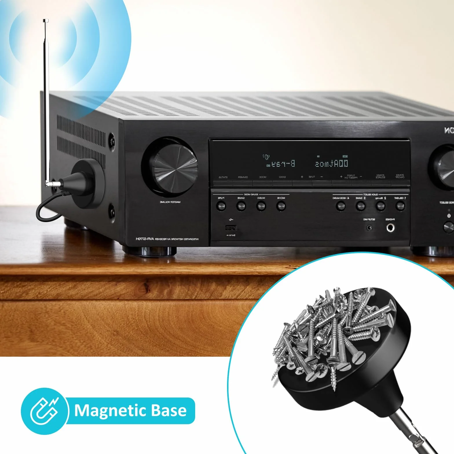 DAB UKW Radioantenne Cyfrowa antena teleskopowa do pomieszczeń DAB FM Radio Antena z magnetycznym podstawą 3 m kabel wydłużający dla stereoodbiornika radiowego Odbiornik AV
