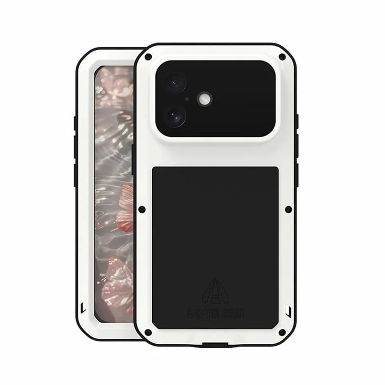 LOVE MEI Odporna na wstrząsy i wodoodporna obudowa dla iphone 17 pełna aluminium 360 Francja biała