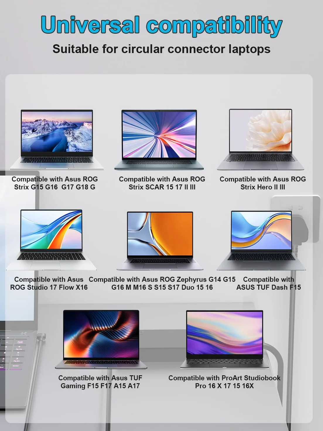 330W Zasilający Kompatybilny z ASUS ROG Strix Scar 16 17 18 15 G733 G634 G834 G732 G533 ROG Strix G18 G17 G16 G15 G814 G614 G713 G513 Zephyrus Duo 16 M16 S17 GX650 GU604 GX703 Laptop