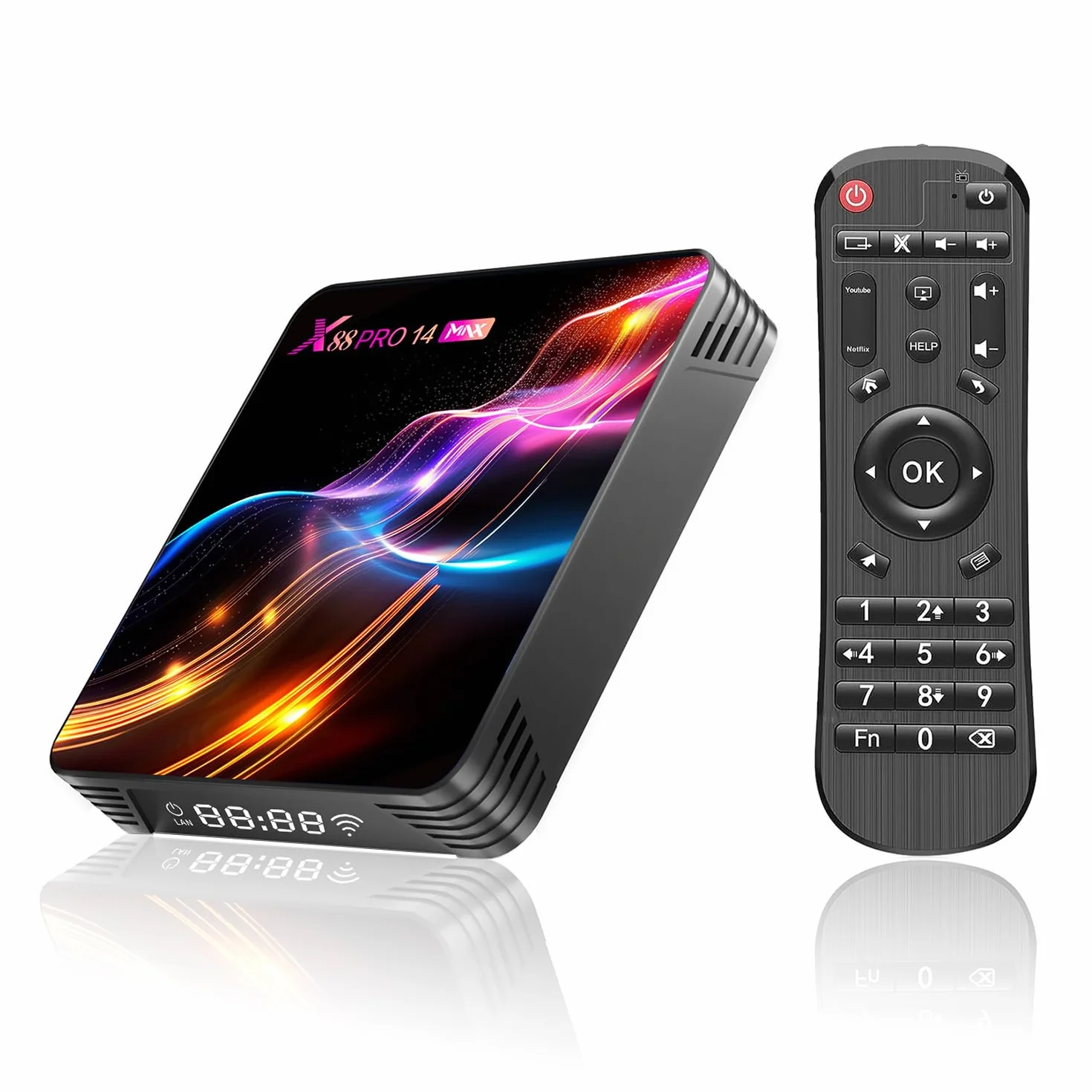 GREVA 8K Android 14.0 TV Box 2026, 3D HD Android Box 4 GB RAM 64 GB ROM, chipset RK3528, obsługa chipsetów 2,4 GHz / 5,0 GHz Dual WiFi6 HDR10 BT5.0 Ethernet LAN, Internet TV, Bluetooth, Smart