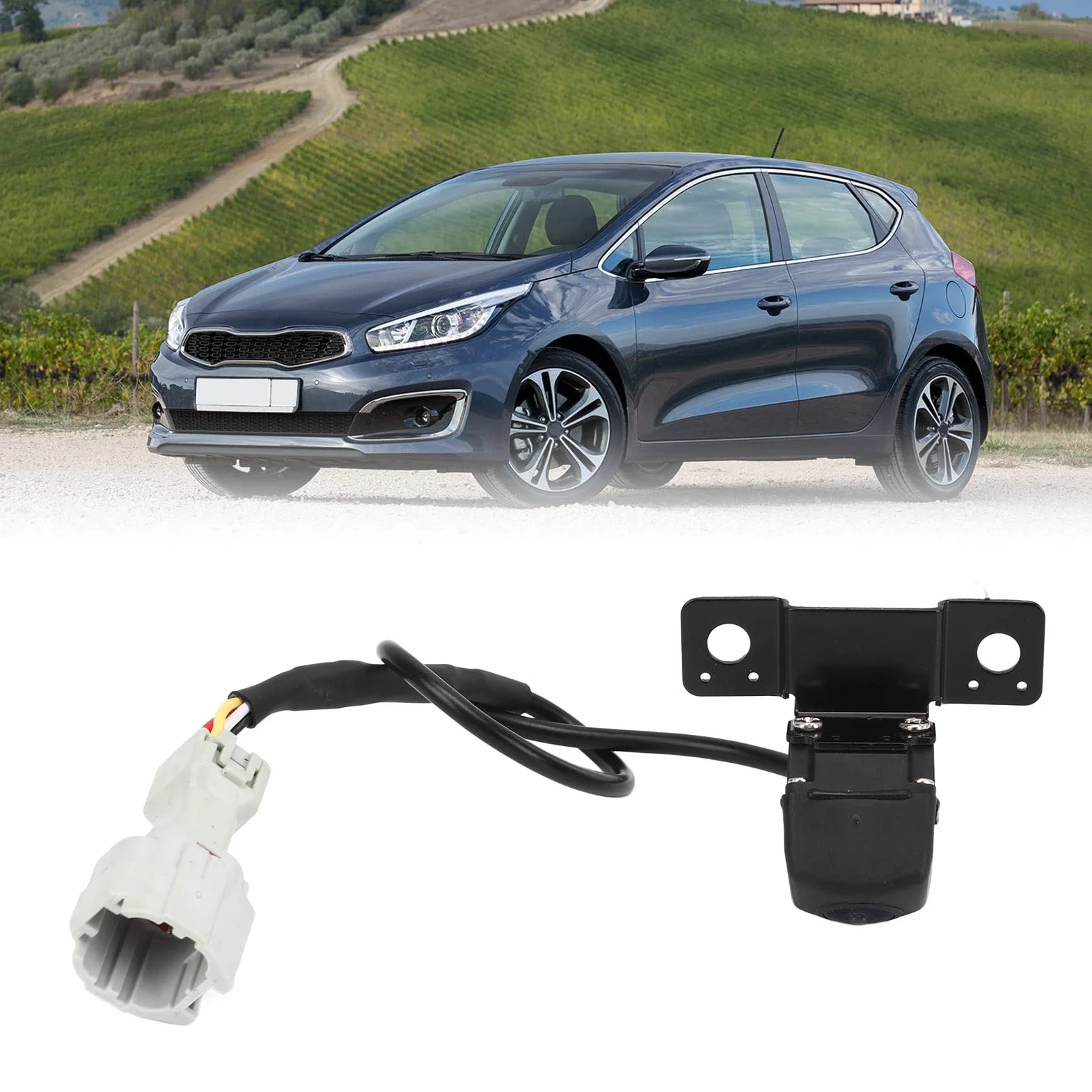 Kamera Cofania, 95760 Ip68 Wodoodporna Kamera Cofania Uniwersalna Wymiana Monitora Asystenta Parkowania Santa Fe 2013-2016 i CEED 2012-2016