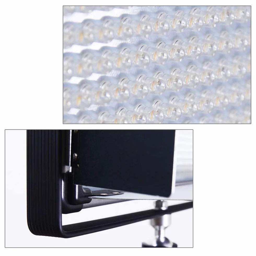 Światło dzienne LED studyjna lampa błyskowa 5500 K, 0-100% bezstopniowo ściemniana lampa fotograficzna z 4-skrzydłowymi drzwiami, 210 W, 19500 lumenów, do portretów, fotografii produktu, transmisji na