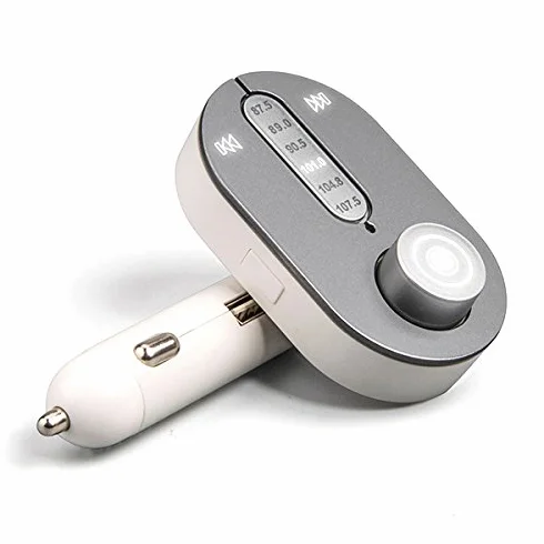 T9 zestaw samochodowy Bluetooth zestaw głośnomówiący transmiter FM odtwarzacz MP3 ładowarka samochodowa-biała