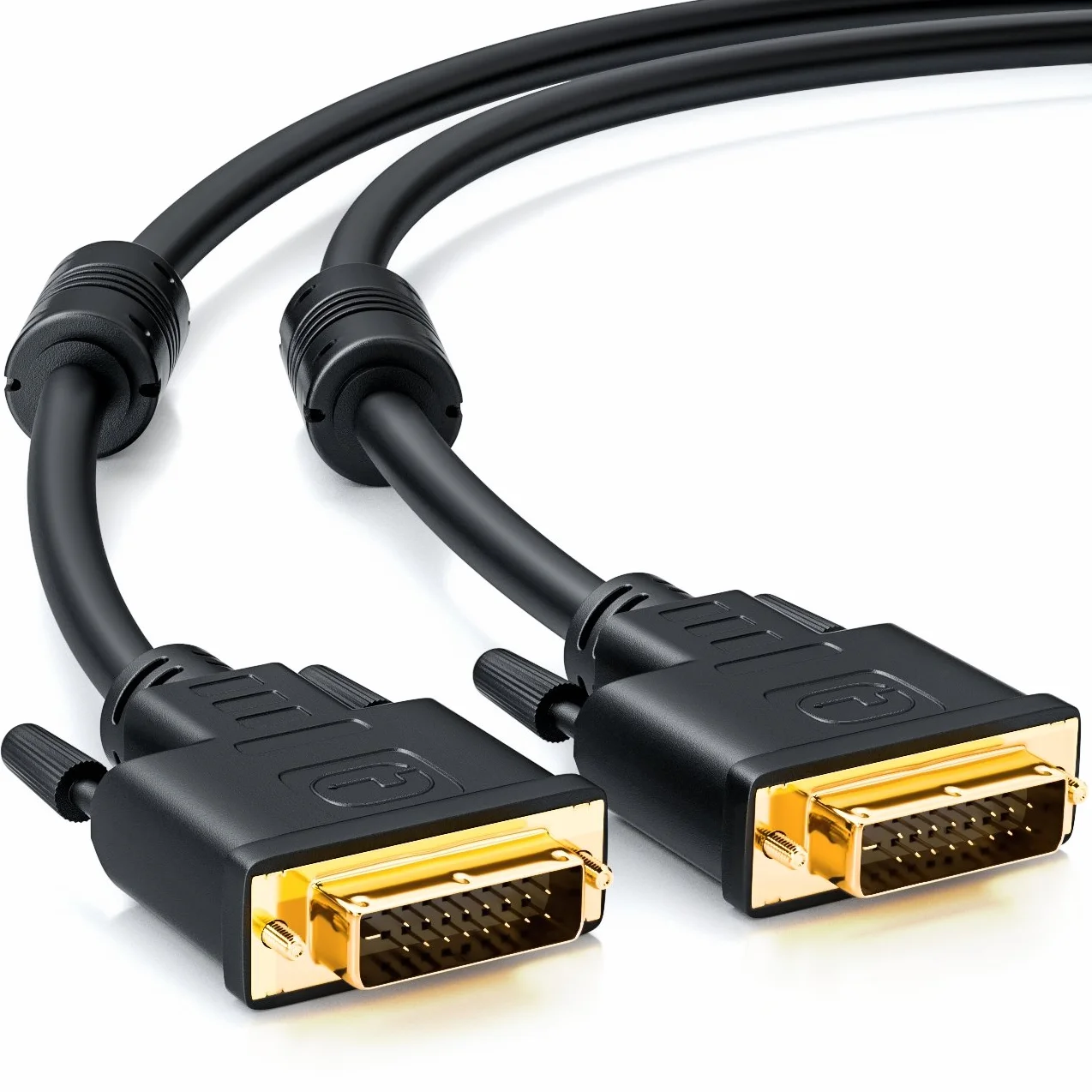 deleyCON 3,0m DVI Kabel 24+1 - DVI-D Dual Link - HDTV 1080p Full-HD 3D Ready - Kabel Adaptera do Monitora z Ferrytowym Rdzeniem - Czarny