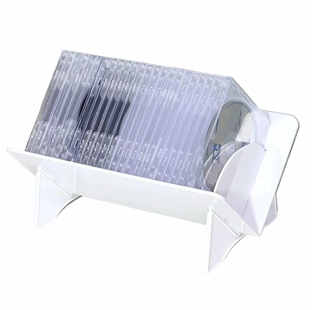 Stojak na Płyty Stojak Na Płyty CD, Plastikowy Organizer, Stojak Na Albumy, Idealny Do Domu, Biura, Pokoju Muzycznego Podstawka Pod Gramofon(White)