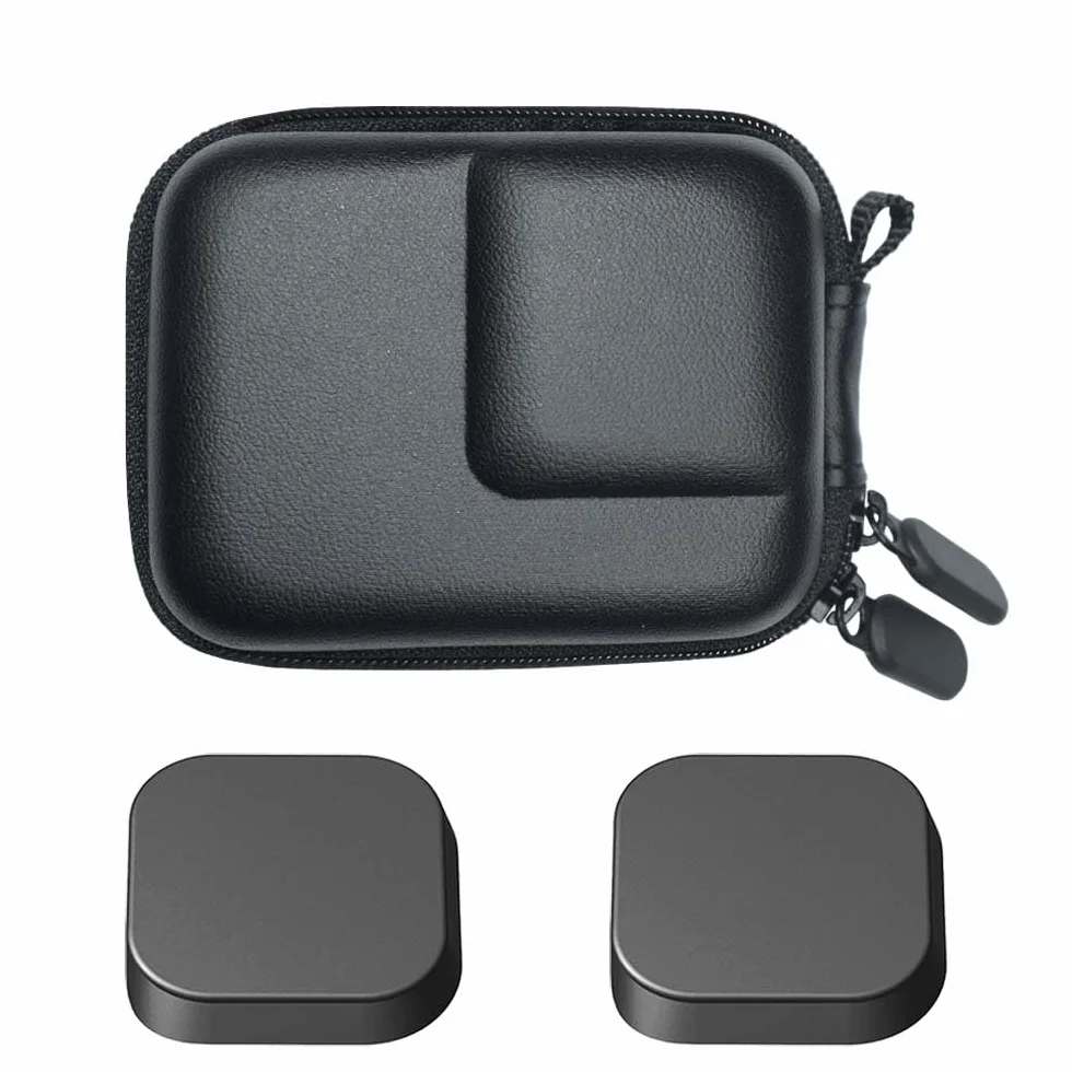 Mała torba do GoPro Hero9 Hero8, ULBTER torba do noszenia na Go Pro Hero 9 8 pokrowiec ochronny akcesoria i osłona obiektywu [1+2 sztuki] -czarna, 6,5 x 9,0 x 5,0 cm