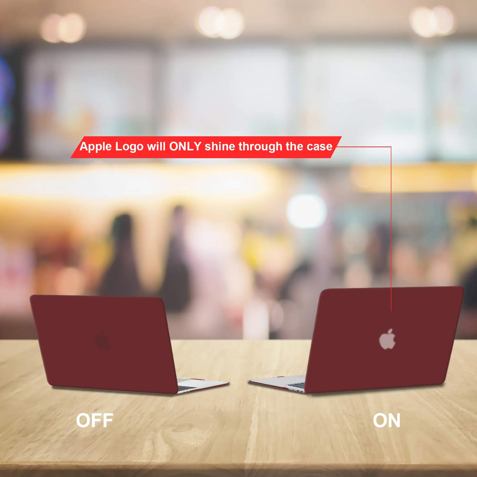 TECOOL Etui kompatybilne ze starym MacBook Air 13 cali 2010-2017 (A1466 1369), smukłe plastikowe ochronne z twardą skorupą, bordowy czerwony