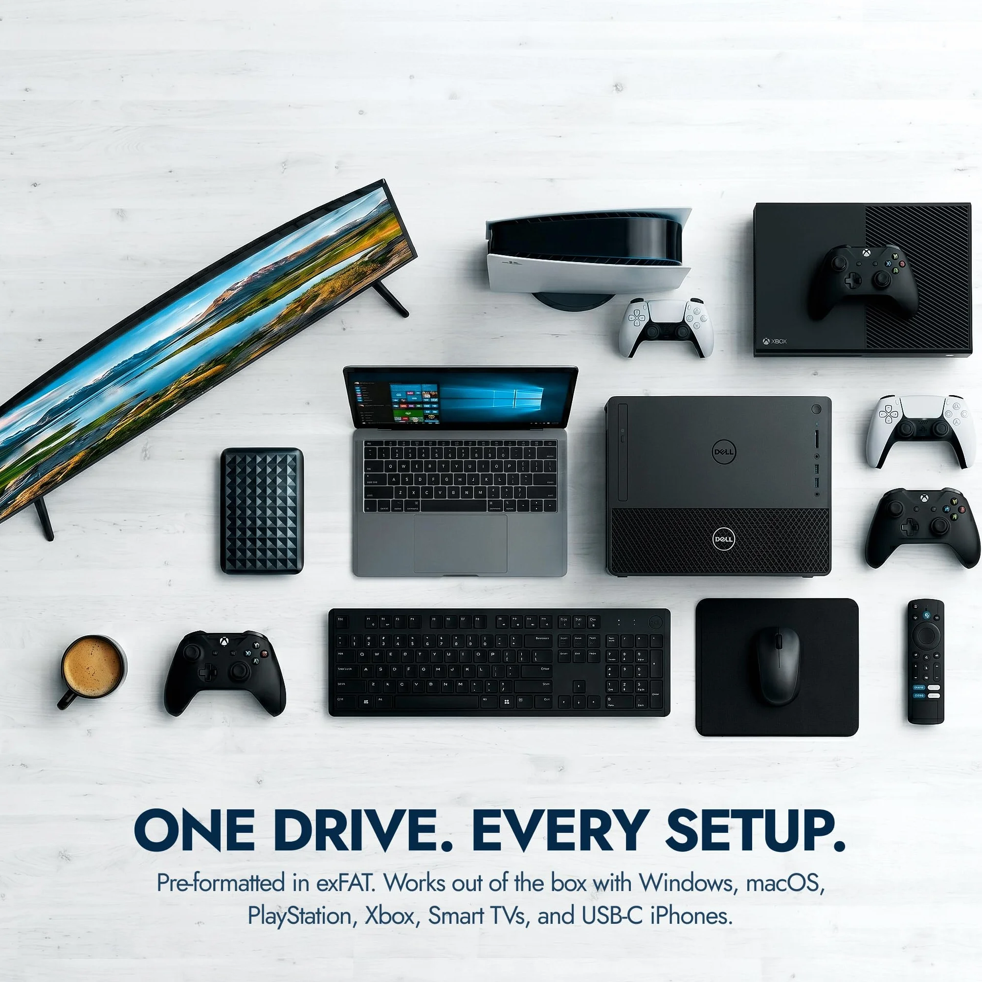 ModusTech Zewnętrzny dysk twardy – przenośny dysk twardy USB 3.0/Type-C High Speed HDD – kompatybilny z Windows, Mac, laptopami, komputerami stacjonarnymi, PS4/5, Xbox