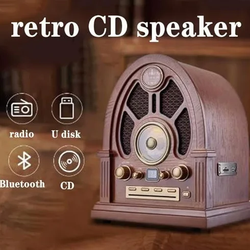 Odtwarzacz CD Bluetooth z radiem FM/AM, AUX i USB/SD/MMC, przenośny system stereo dla osób starszych i dzieci