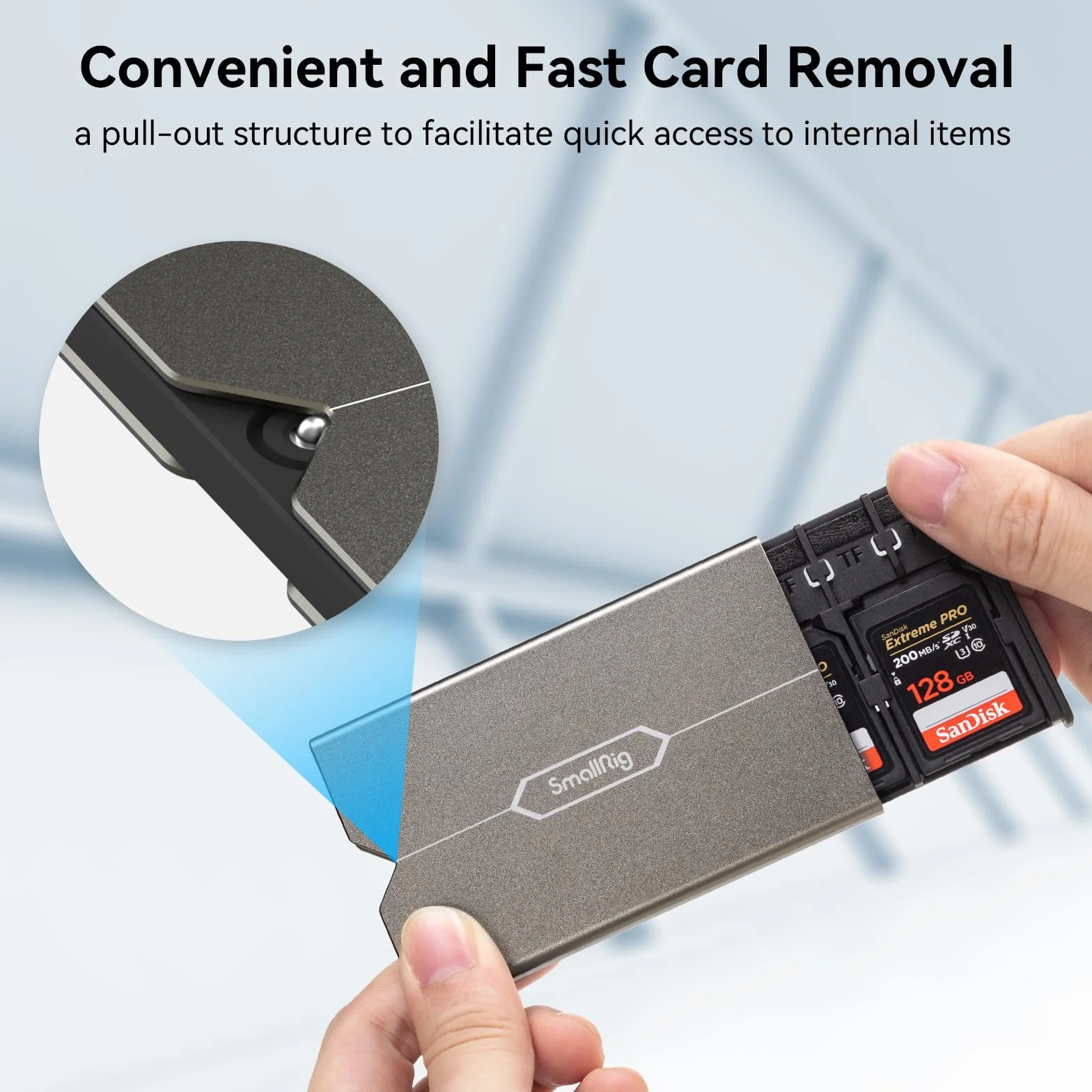 SMALLRIG 6 gniazd etui na karty pamięci Przechowywanie na 3 karty SD + 2 karty Micro-SD + 1 karta SIM - 2832B