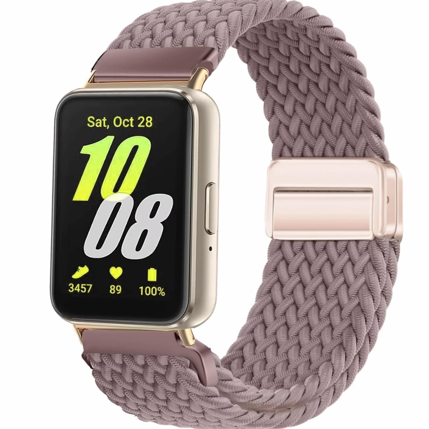 Nylonowa pleciona opaska kompatybilna z Samsung Galaxy Fit 3 SM-R390, elastyczna magnetyczna klamra