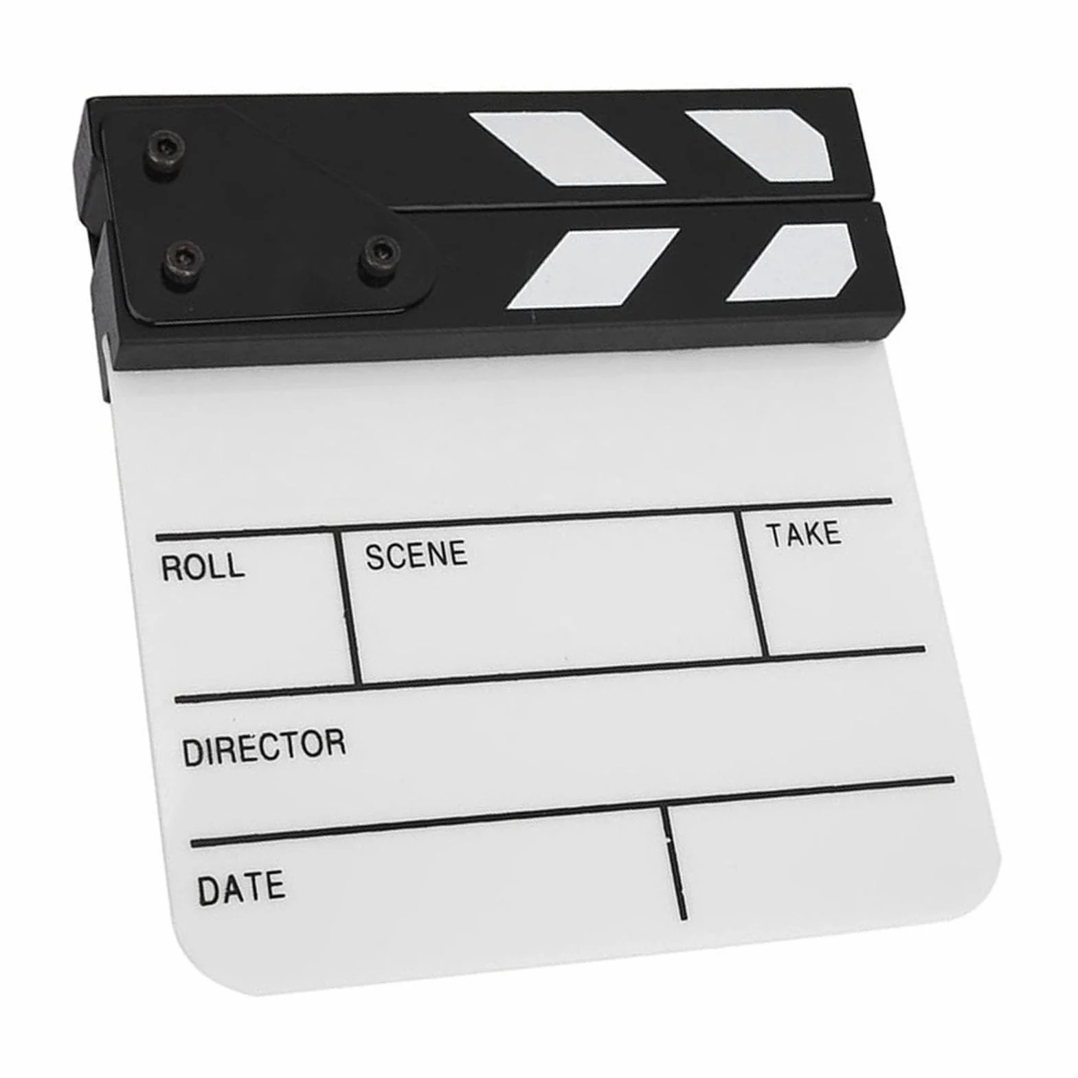 Socobeta Akrylowa płyta Clapper Mini akrylowa scena reżyser Clapperboard reżyser scena film Cut rekwizyt akcja tablica z długopisem (PAV1BWE3S)