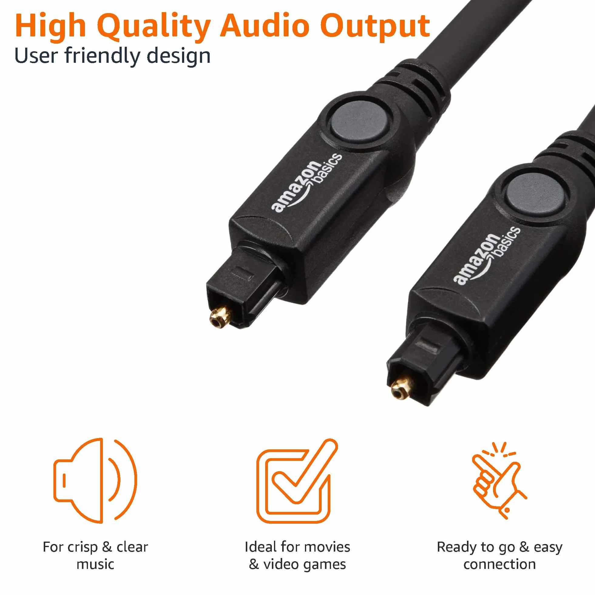 Amazon Basics Toslink optyczny cyfrowy kabel audio 3 m czarny