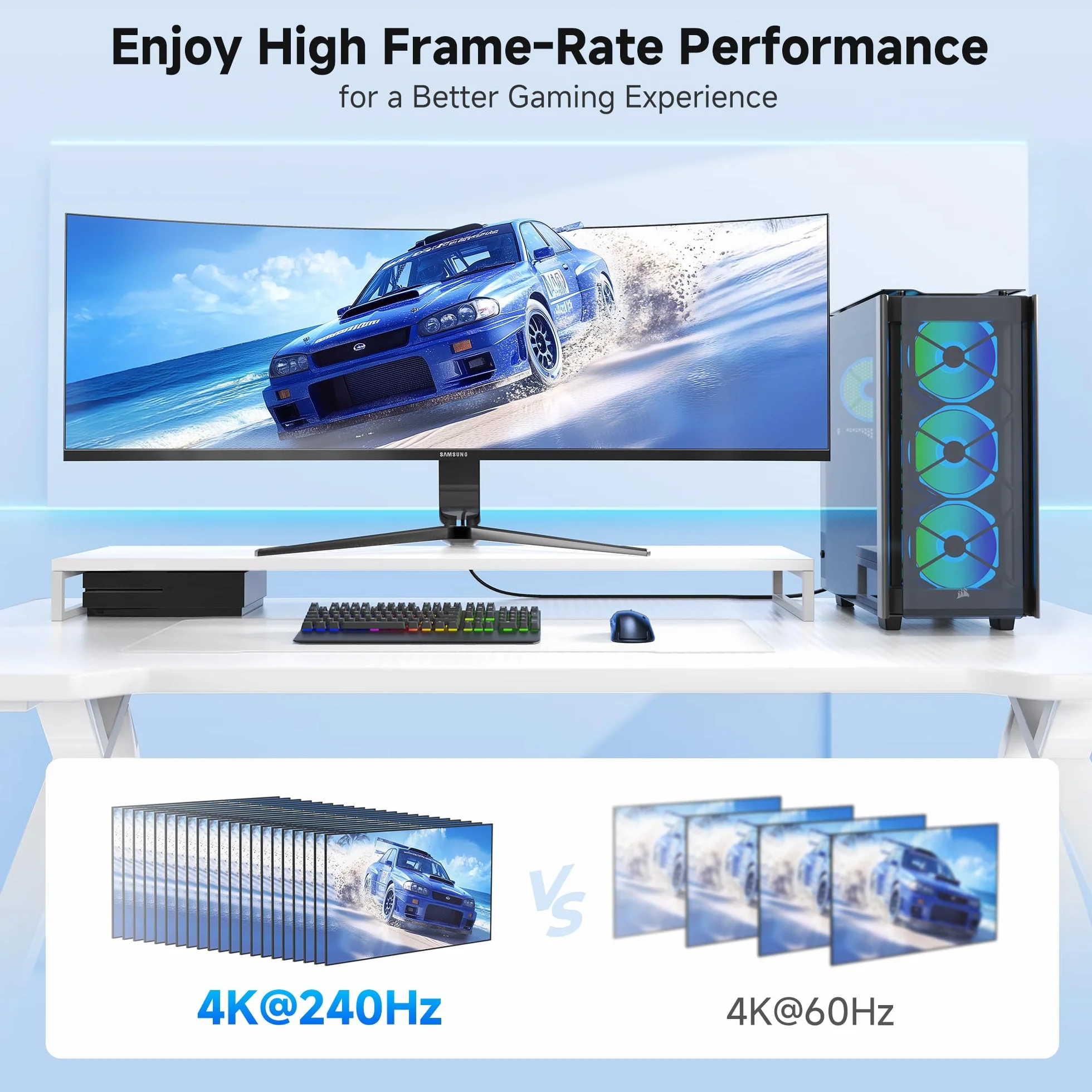 Cable Matters Aktywny Kabel DisplayPort 1.4 32,4 Gbps, 7,5 m | Jednokierunkowy, 8K@60Hz / 4K@240Hz, HDR, do monitora gamingowego i komputera PC z kartami graficznymi RTX/RX