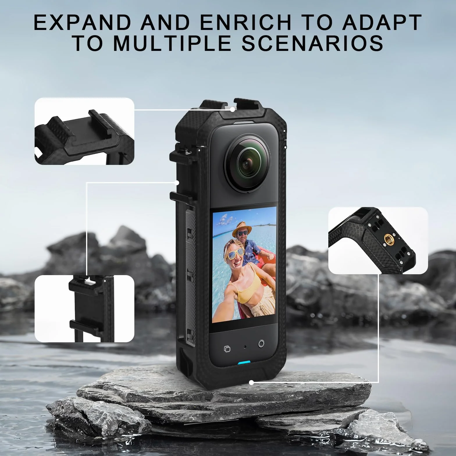 Insta360 X5 ramka ochronna magnetyczna szybkie zwalnianie plastikowa obudowa akcesoria