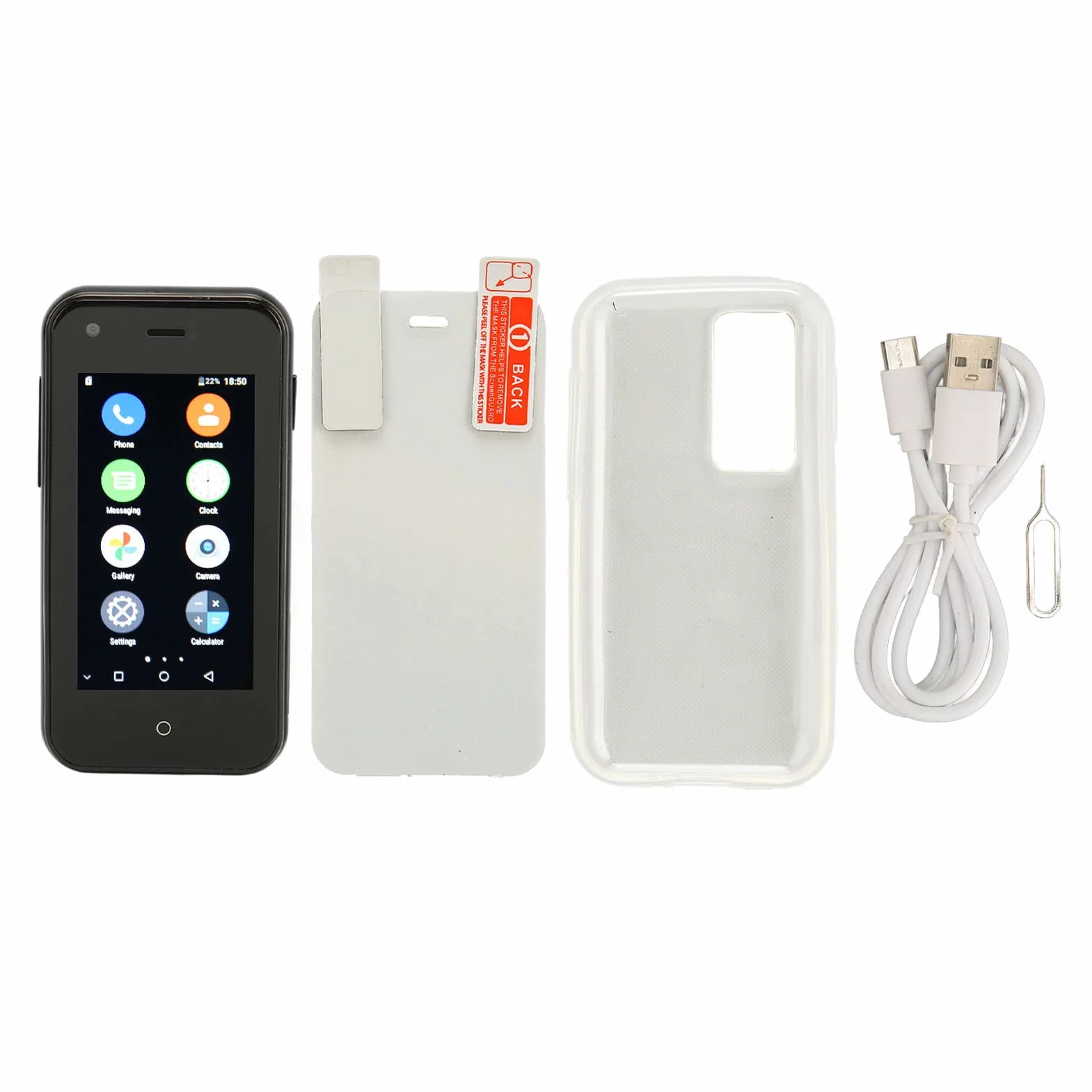Soyes D18 Mini Telefon komórkowy, MTK6580 Quad Core CPU Typu C Interfejs Ładowania Mini Smartphone 3G 2,5 cala Wifi dla Domu (#3)