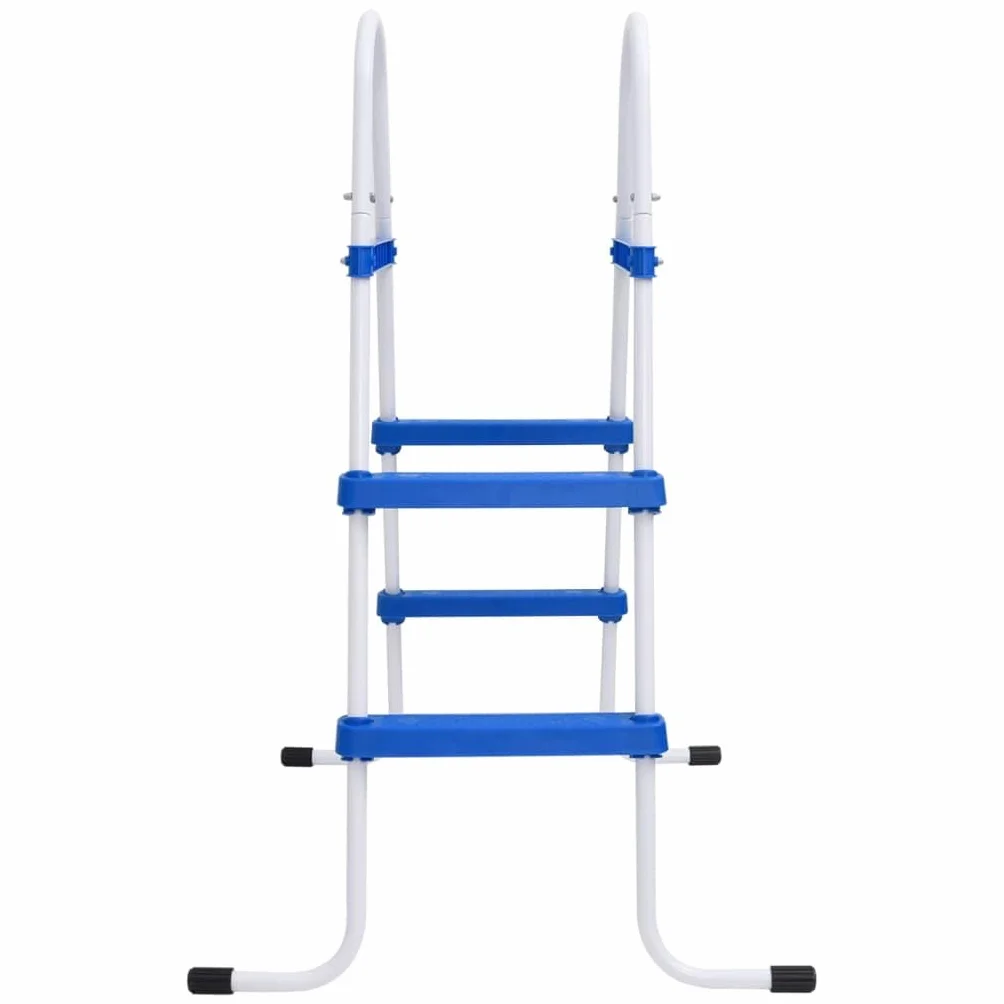 vidaXL Drabinka basenowa, niebiesko-biała, 84 cm, stal