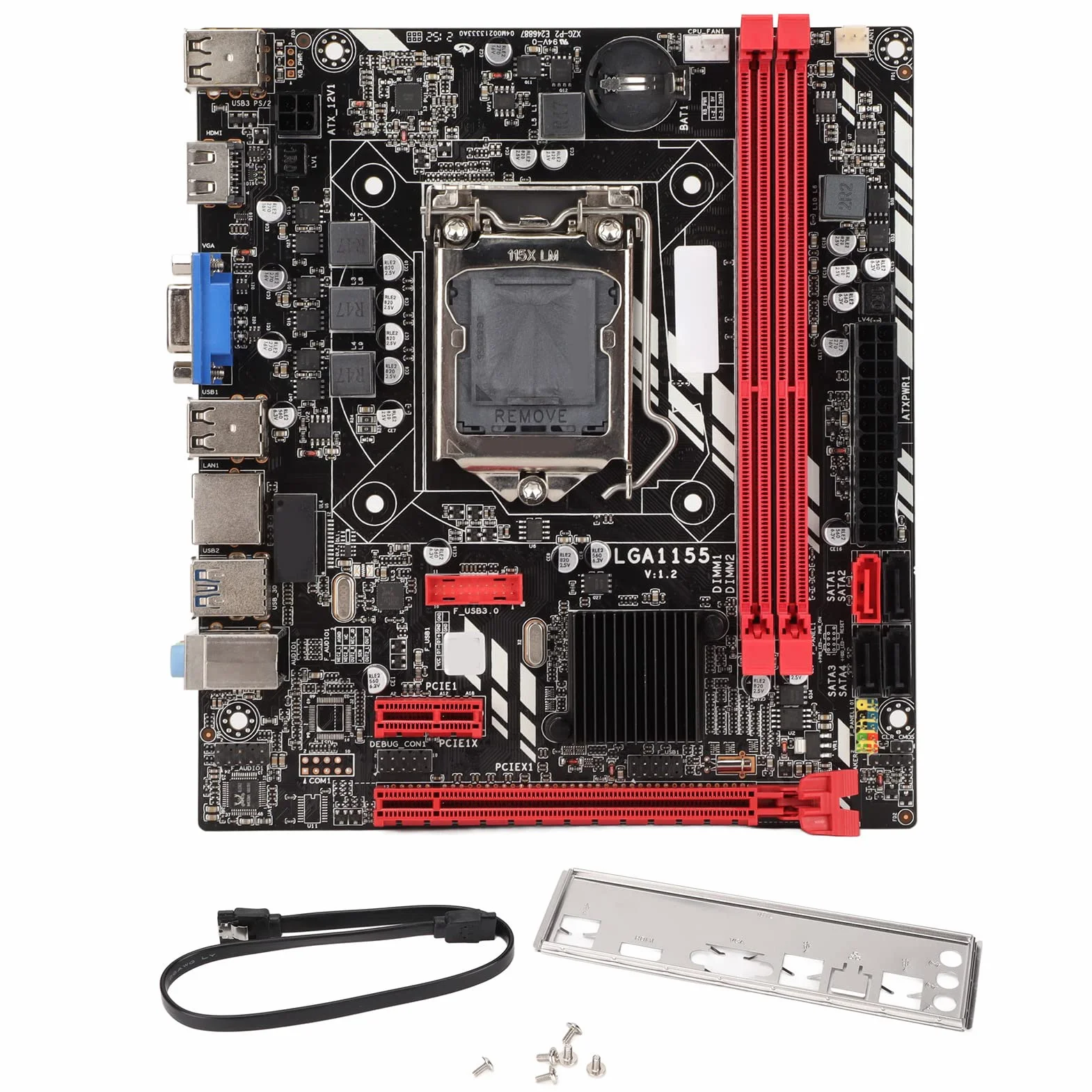 Płyta Główna B75M LGA1155, Płyta Główna M ATX DDR3 z 5.1-kanałową Kartą Dźwiękową, Kartą Sieciową 100M, VGA, SATA3.0, 2 Gniazdami Pamięci DDR3 dla Komputerów Stacjonarnych, Komputerów Stacjonarnych