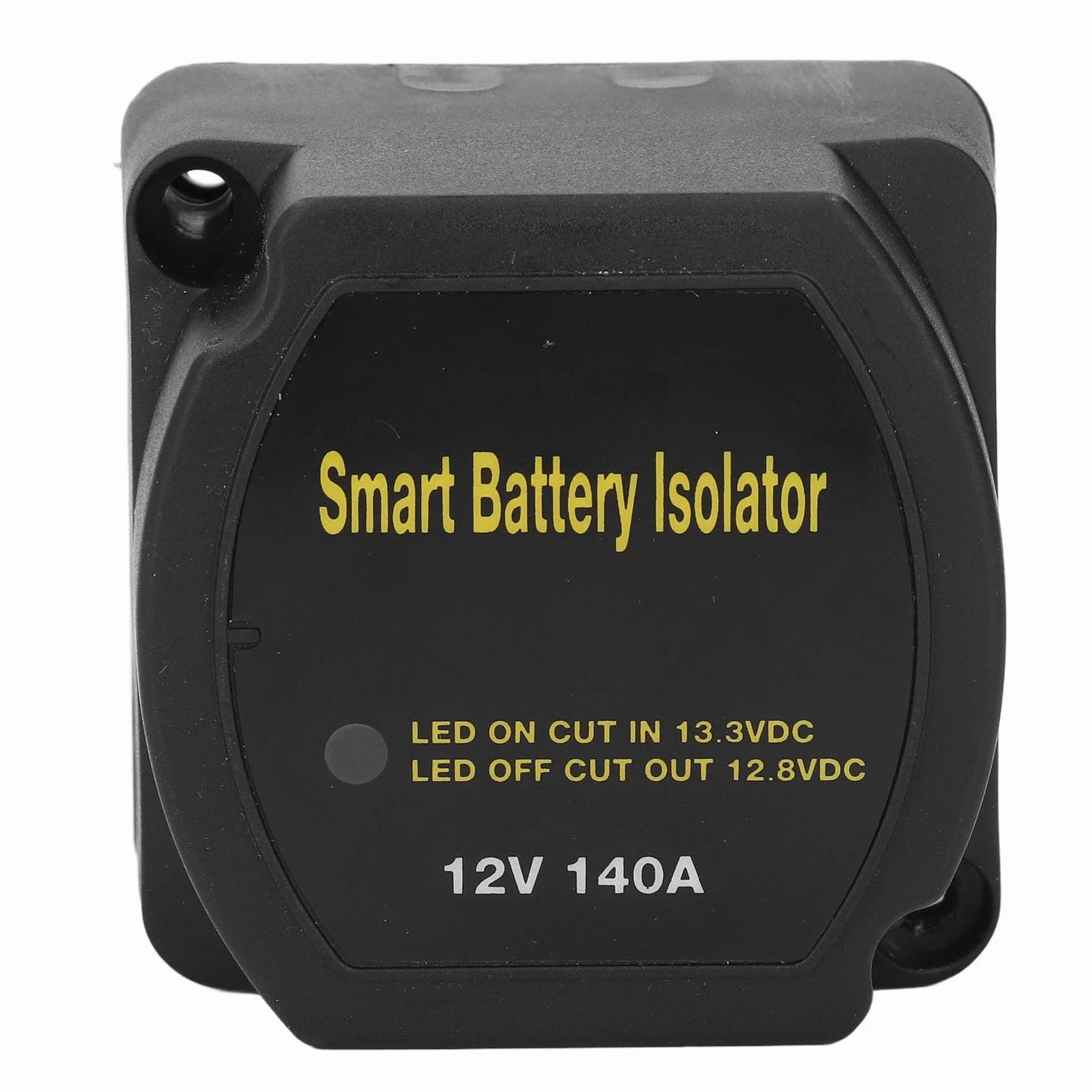 Kompatybilny z ciężarówką RV ATV UTV SUV i łodzią - Zestaw podwójnego izolatora akumulatora DC 12 V 140 A z kablem o długości 8 m i ekranem LED, przekaźnik wrażliwy na napięcie