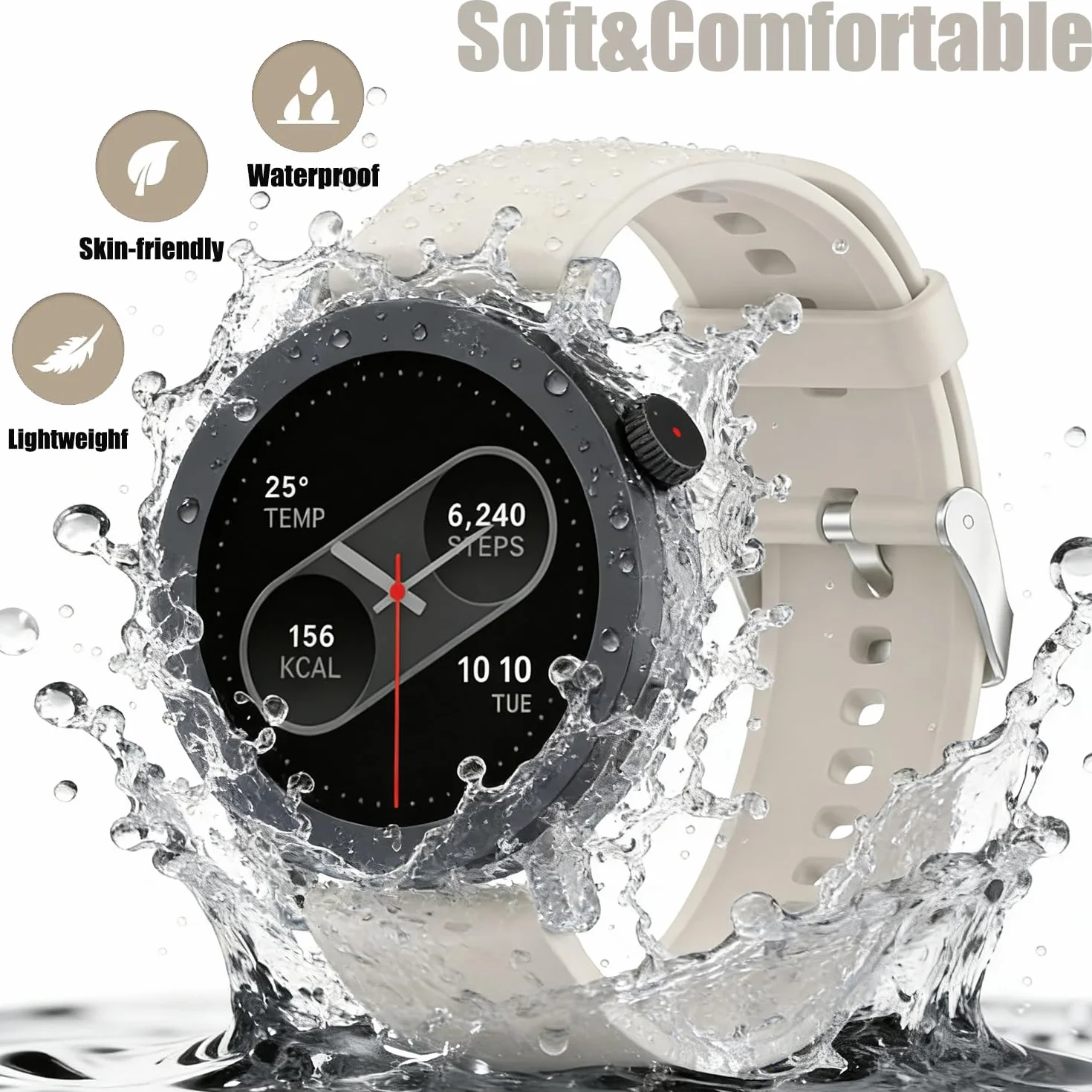 18mm 19mm 20mm 22mm Silikon Pasek zegarka Garmin/Galaxy/Amazfit/Huawei,unisexowy miękki pasek sportowy.