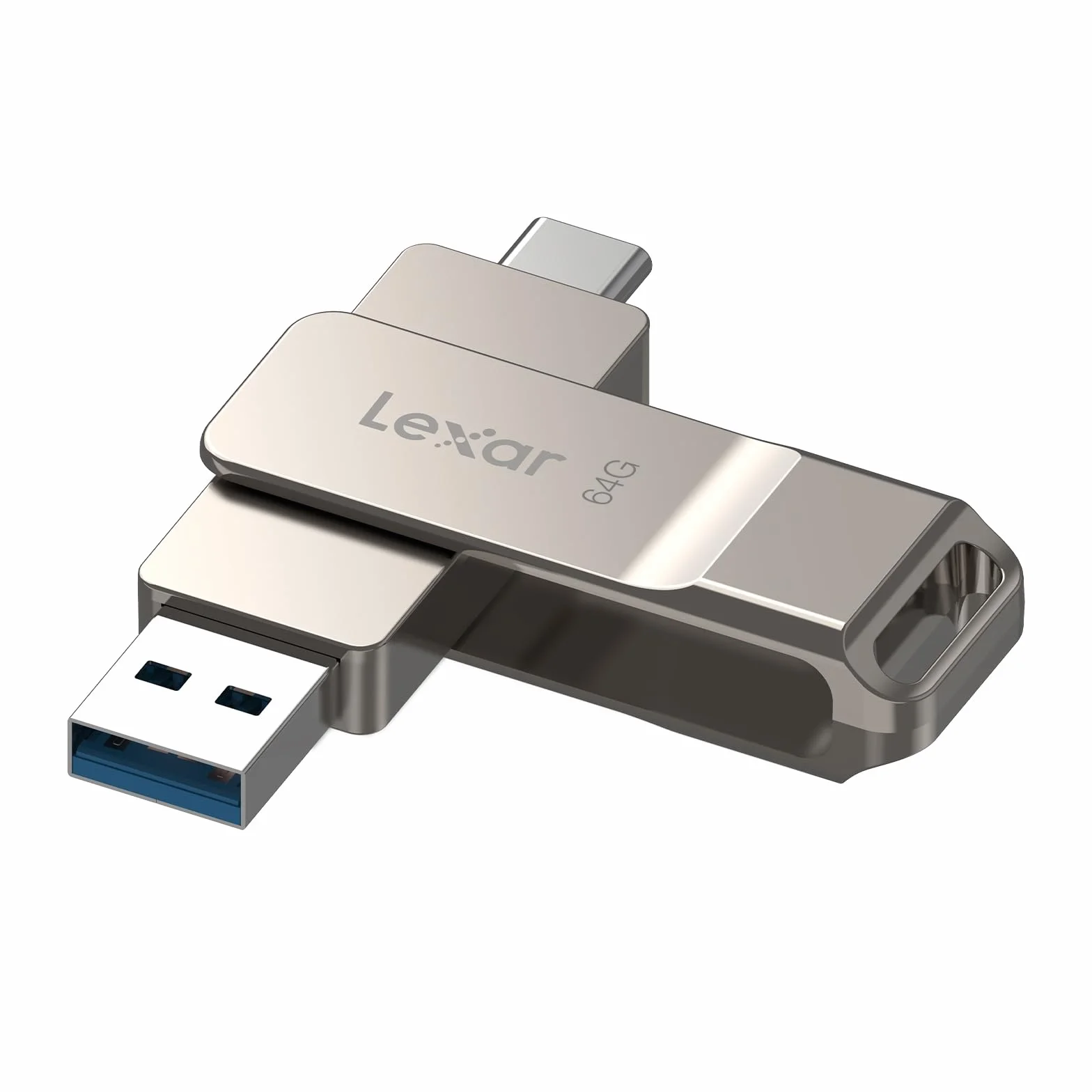 Lexar D40E Podwójny napęd 64 GB USB 3.2 Gen 1 typu C, pamięć flash USB-C, metalowa obudowa, obrotowa konstrukcja, pendrive (LJDD40E064G-BNSNG)