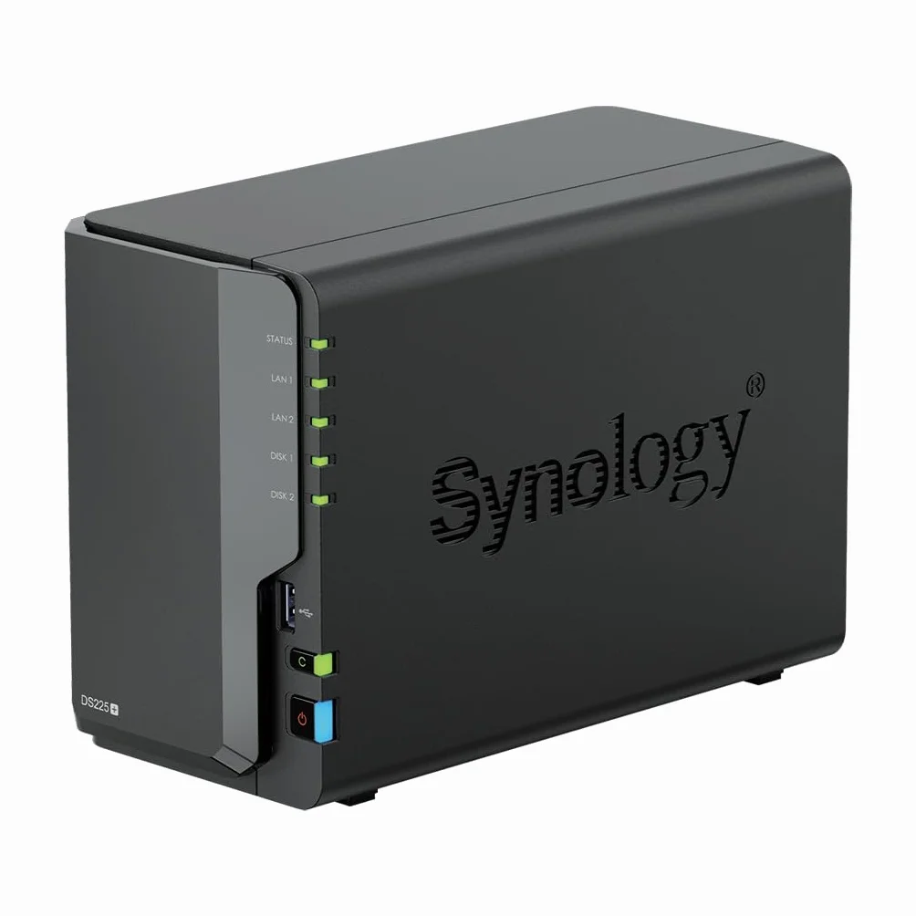 Synology DS225+ 12TB (Seagate Ironwolf 2x6TB) 2-Bay Plus Series - Intel Celeron J4125 Quad-Core, 2 GB DDR4 Non-ECC SODIMM, 1 x 2,5 GbE i 1 x Port LAN RJ-45 1GbE
