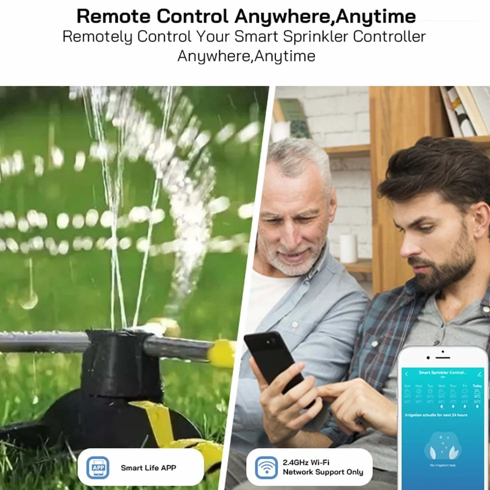 Tuya sterownik sterujący WiFi, inteligentny timer nawadniania, 8 stref, automatyczne urządzenie nawadniające, odporny na warunki atmosferyczne, kompatybilny z domem, do ogrodu, na podwórko, do szklarni