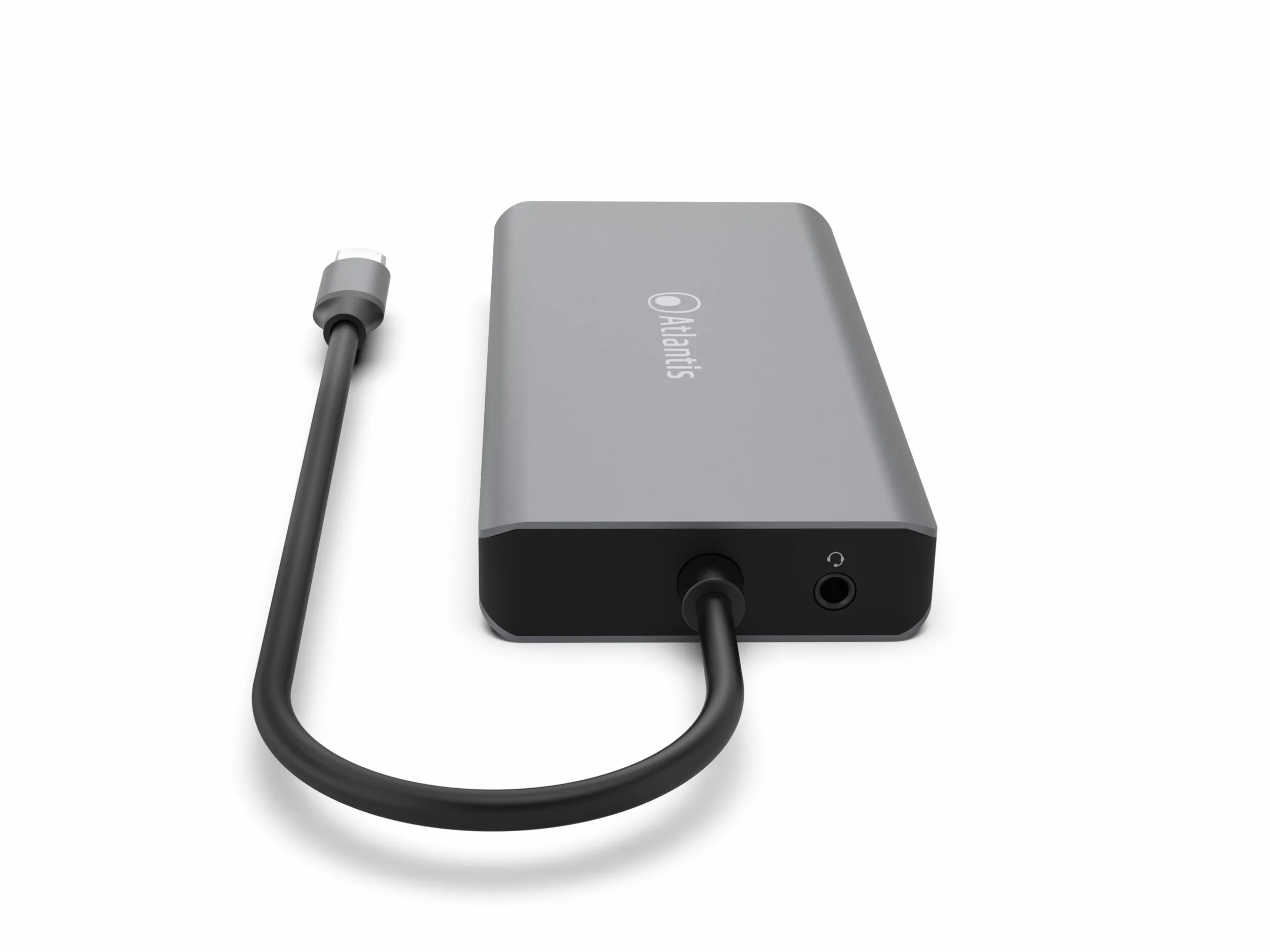 ATLANTIS A04-TC_DK46 Docking Station USB C (Type C) do HDMI 4K, VGA, Ethernet RJ45 Gigabit, 3 USB 3.0, 1 USB C, 1 PD-85W, 1 Audio IN/OUT 3.5mm, czytnik kart. Kabel 18 cm. Kompatybilny ze wszystkimi