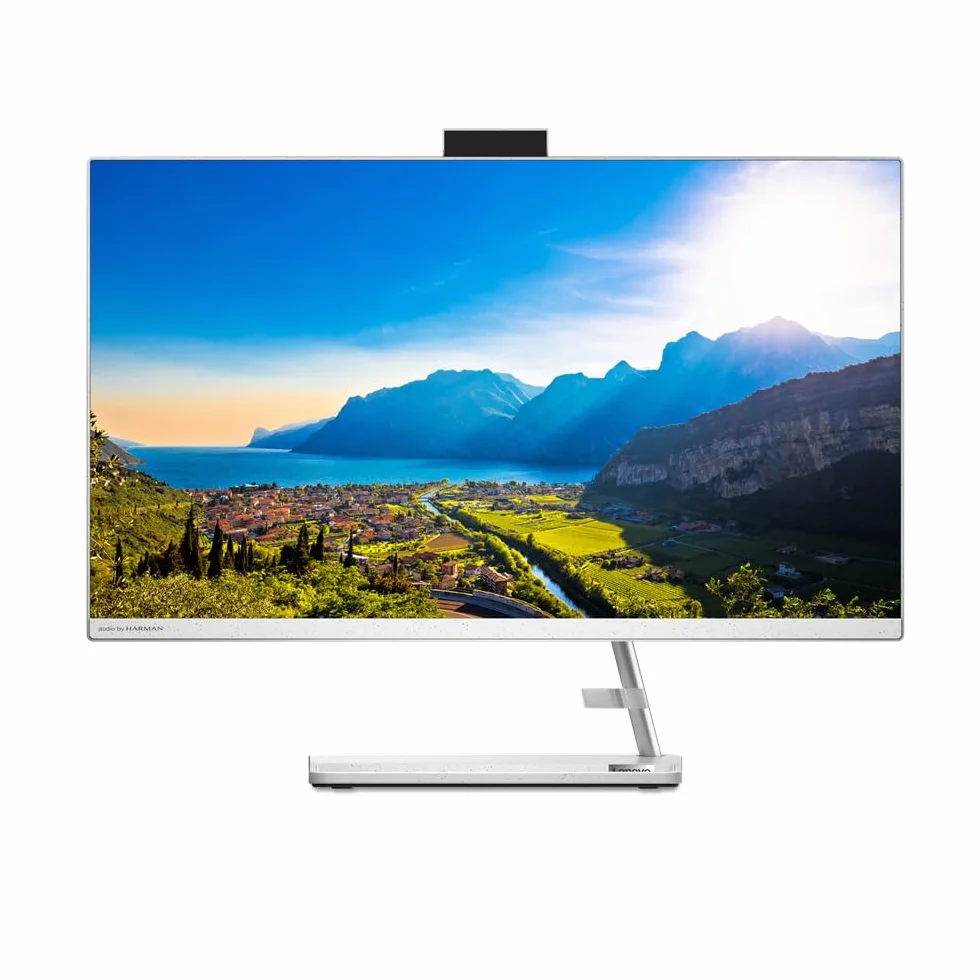 Lenovo IdeaCentre AIO 3 Komputer stacjonarny, 27" FullHD (AMD Ryzen 5 7530U, 16 GB RAM, 512 GB SSD, AMD Radeon Graphics, Windows 11 Home) Klawiatura QWERTY Hiszpański, Biały, 27 cali