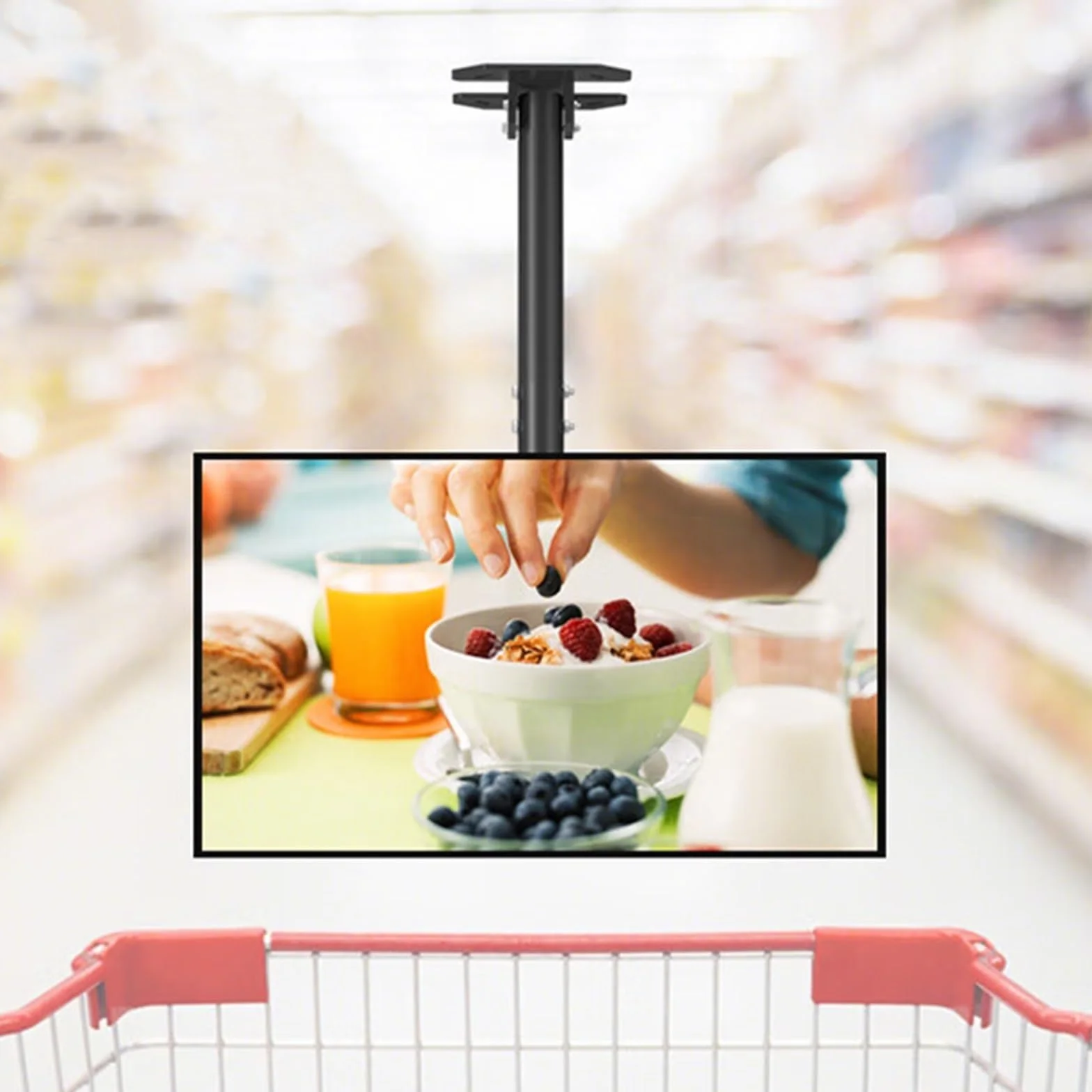 Uchwyt Do Telewizora Z Możliwością Pochylenia I Obrotu, Regulowany Uchwyt Sufitowy Do Telewizora, Pełny Zakres Ruchu, Obrót O 360 Stopni, Pasuje Do Telewizorów O Przekątn