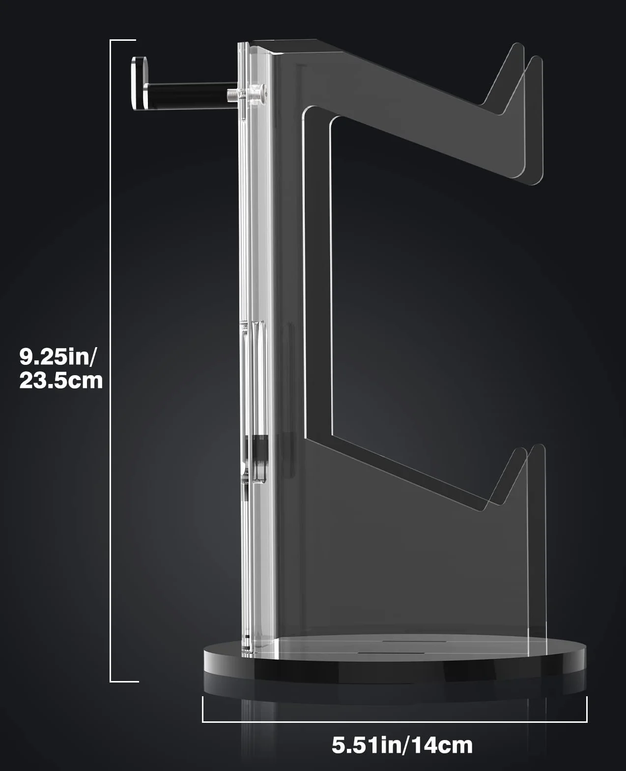 MoKo Universal Stand for Gamepad and Headphone Stand, 2 in 1 Game Controller Support Holder Storage Organizer for Switch/Switch 2, ps5, ps4, xbox One, Xbox Series, Gaming Accessories, Black & Clear | Wysokiej jakości akryl. Podkładka antypoślizgowa. Kompa