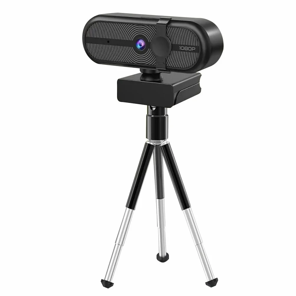 Kamera Internetowa USB HD PC Kamera Internetowa 1080P Z Mikrofonem, Wideokonferencje/klasy Online/gry Na Żywo, Wyczyść Dźwięk Stereo, Korekcja Światła(1080P+Tripod)
