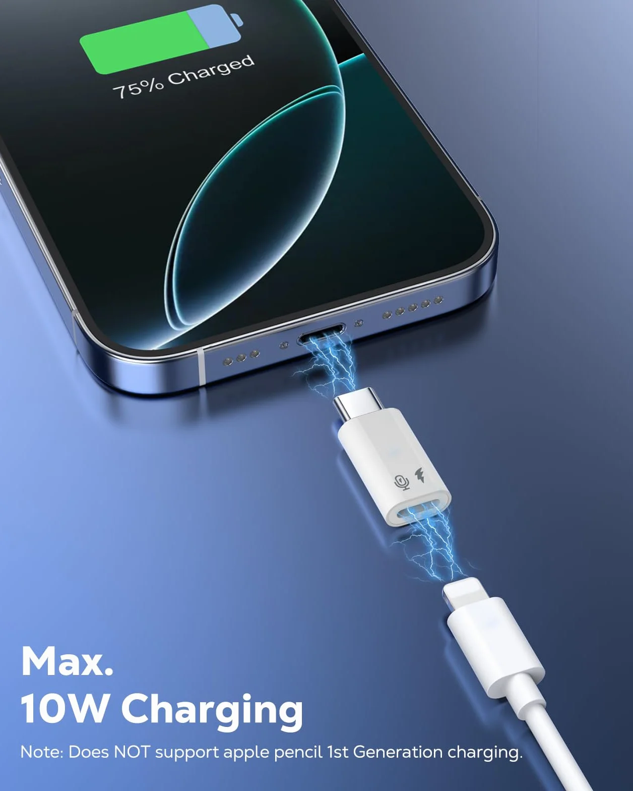 MoKo Lightning to USB C Microphone Adapter 2 Pack (Not for Headphone/Data), USB C Male to Lightning Female Adapter for Wireless Lavalier Microphone for iPhone 17 Air 16 15 Pro Max Plus, iPad Pro/Air