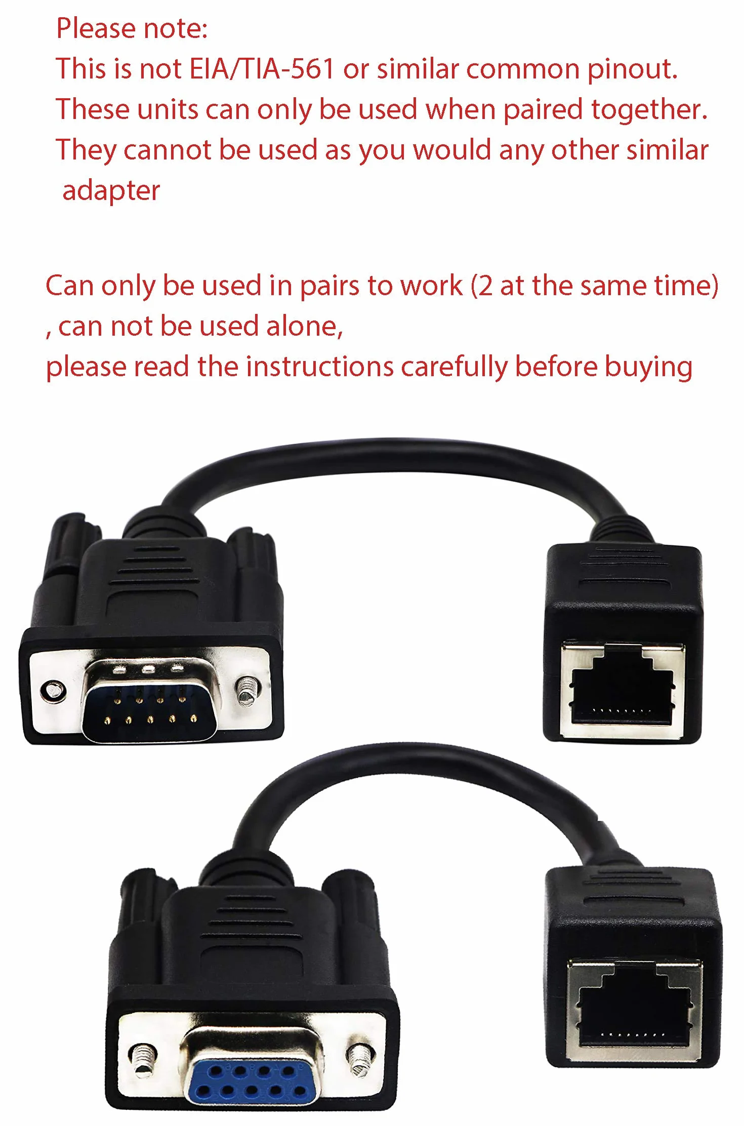 Kabel RJ45 do RS232, DB9 9-pinowy port szeregowy żeński i męski do RJ45 żeńska konsola Ethernet LAN Cat5/6 (18 cm/7 cali) 2 szt
