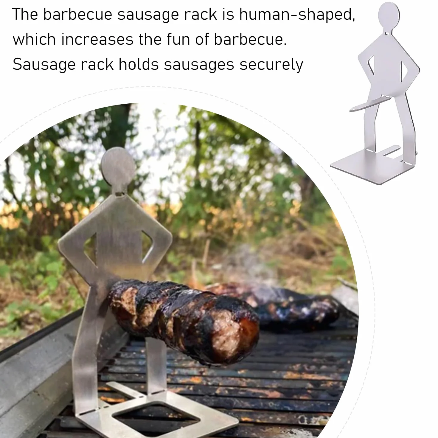 3 sztuki stojaków na kiełbasy i 1 szczotka do oleju, grill ze stali nierdzewnej, akcesoria do pieczenia, pędzel silikonowy