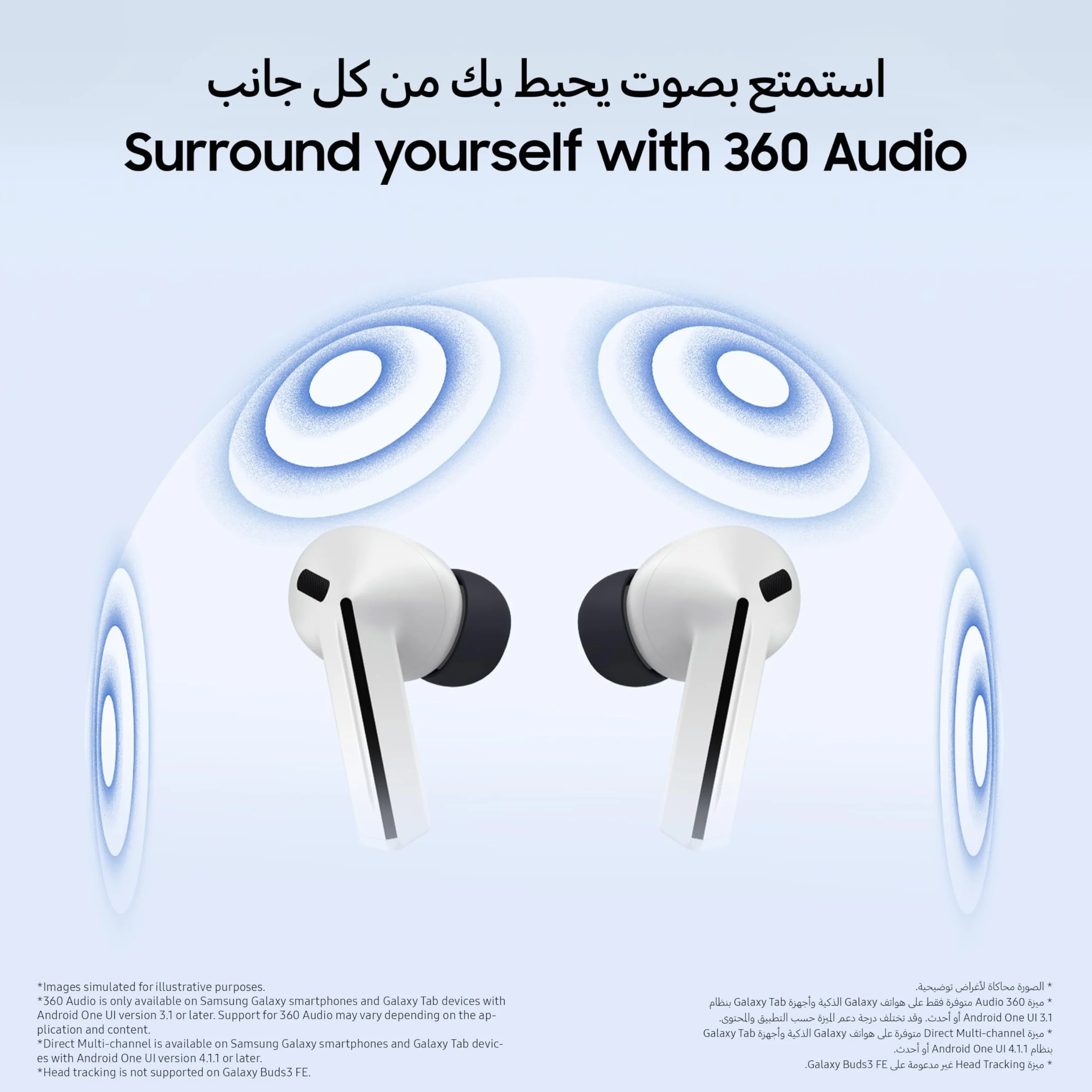 Samsung Galaxy Buds3 FE bezprzewodowe słuchawki douszne, czarne, konstrukcja ostrza, zrównoważony dźwięk, dźwięk 360, aktywna redukcja szumów i wyraźne połączenie (wersja ZEA)