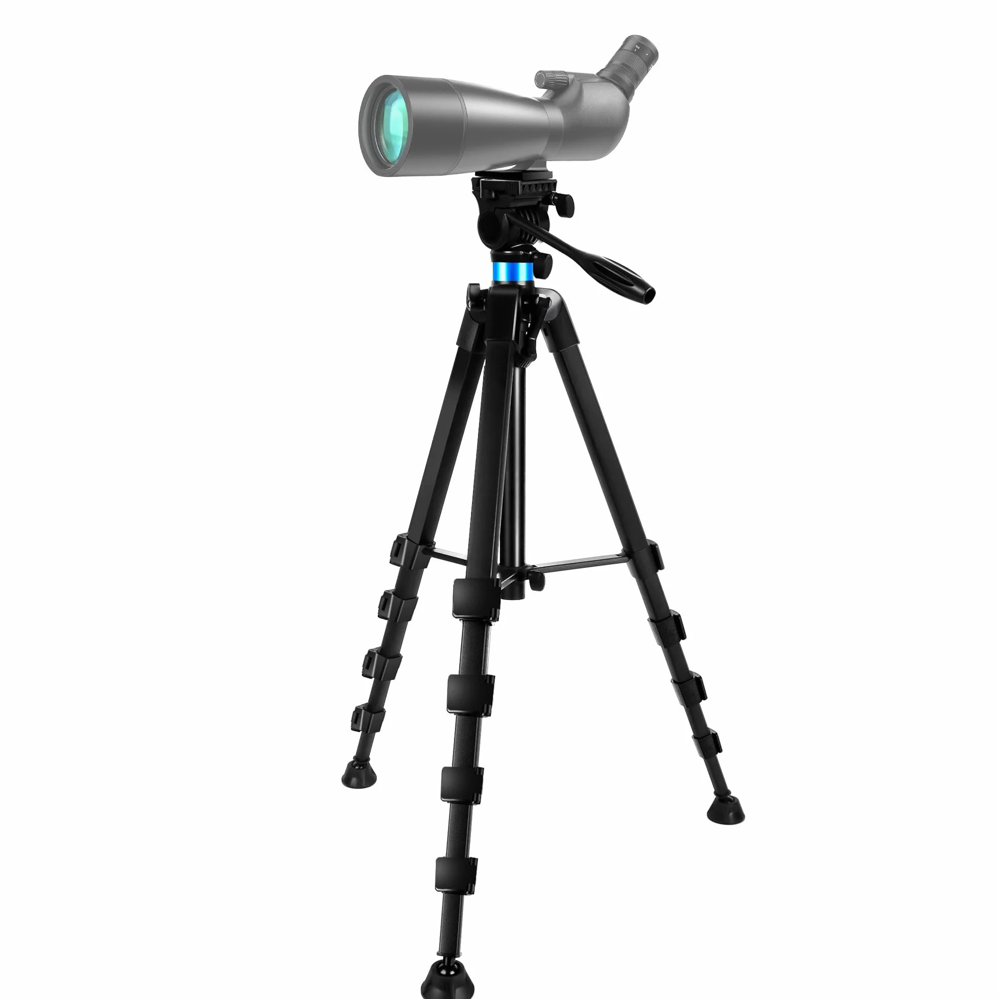 183.9 cm luneta i lornetka, wytrzymały statyw, stojak na jarzmo V z adapterem do lornetki, kompatybilny z monokularem/teleskopem astronomicznym/aparatem DSLR/projektorem (obciążenie 10 kg)