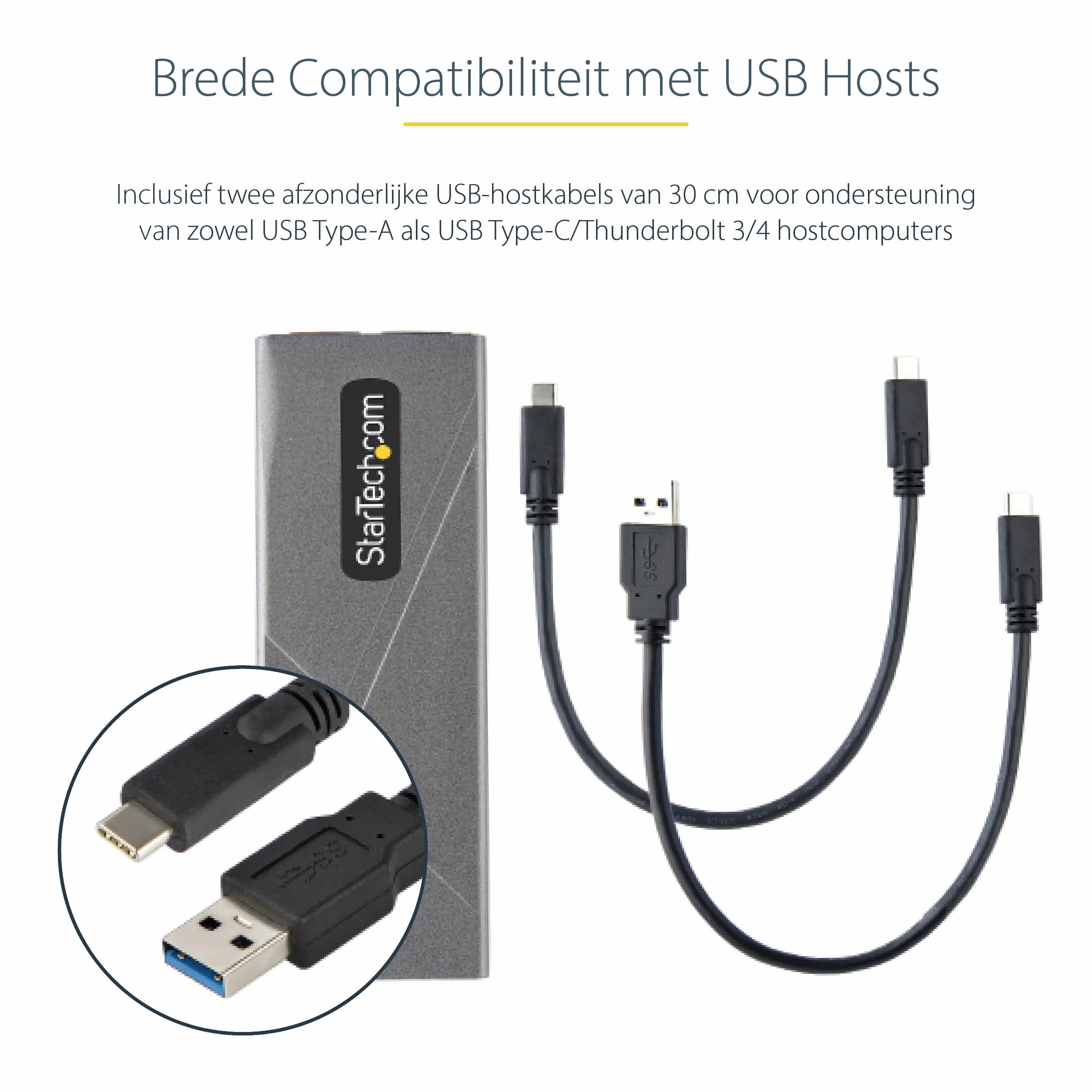 StarTech.com Obudowa USB-C 10 Gb/s na M.2 NVMe lub M.2 SATA SSD - beznarzędziowa zewnętrzna obudowa M.2 PCIe/SATA NGFF SSD - kable hosta USB typu C i A - obsługuje 2230/2242/2260/2280