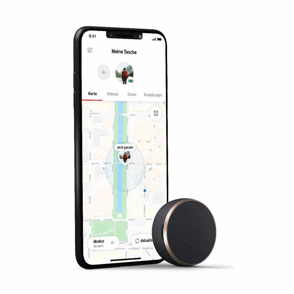 Vodafone Curve Smart Tracker GPS ze zintegrowaną inteligentną kartą SIM, lekki tracker do toreb, psów, samochodu, laptopa, kluczy – 100 dni bezpłatnie