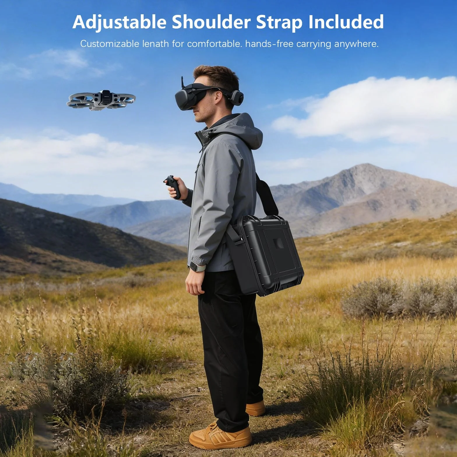 FPVtosky Wodoodporne twarde etui do DJI Avata 360 Motion Fly More Combo – pasuje do gogli N3, RC Motion 3, RC 2/FPV Remote Controller 3, Charging Hub i 3 baterii (tylko etui)