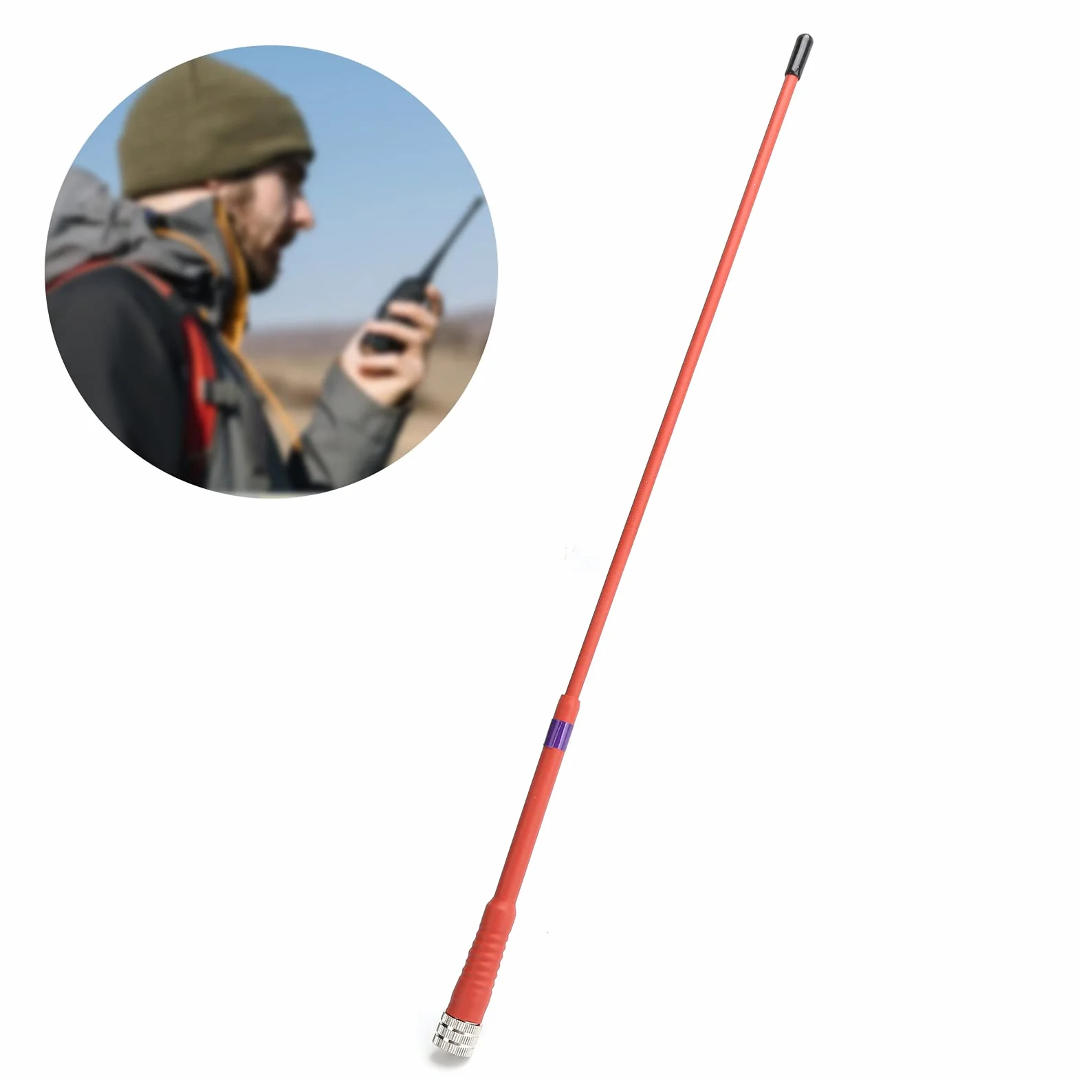 Antena GPS Astro 430 320 900 220 Alpha 50 100, Miękka Gumowa 136-174 MHz, Wysokie Wzmocnienie, Czerwony