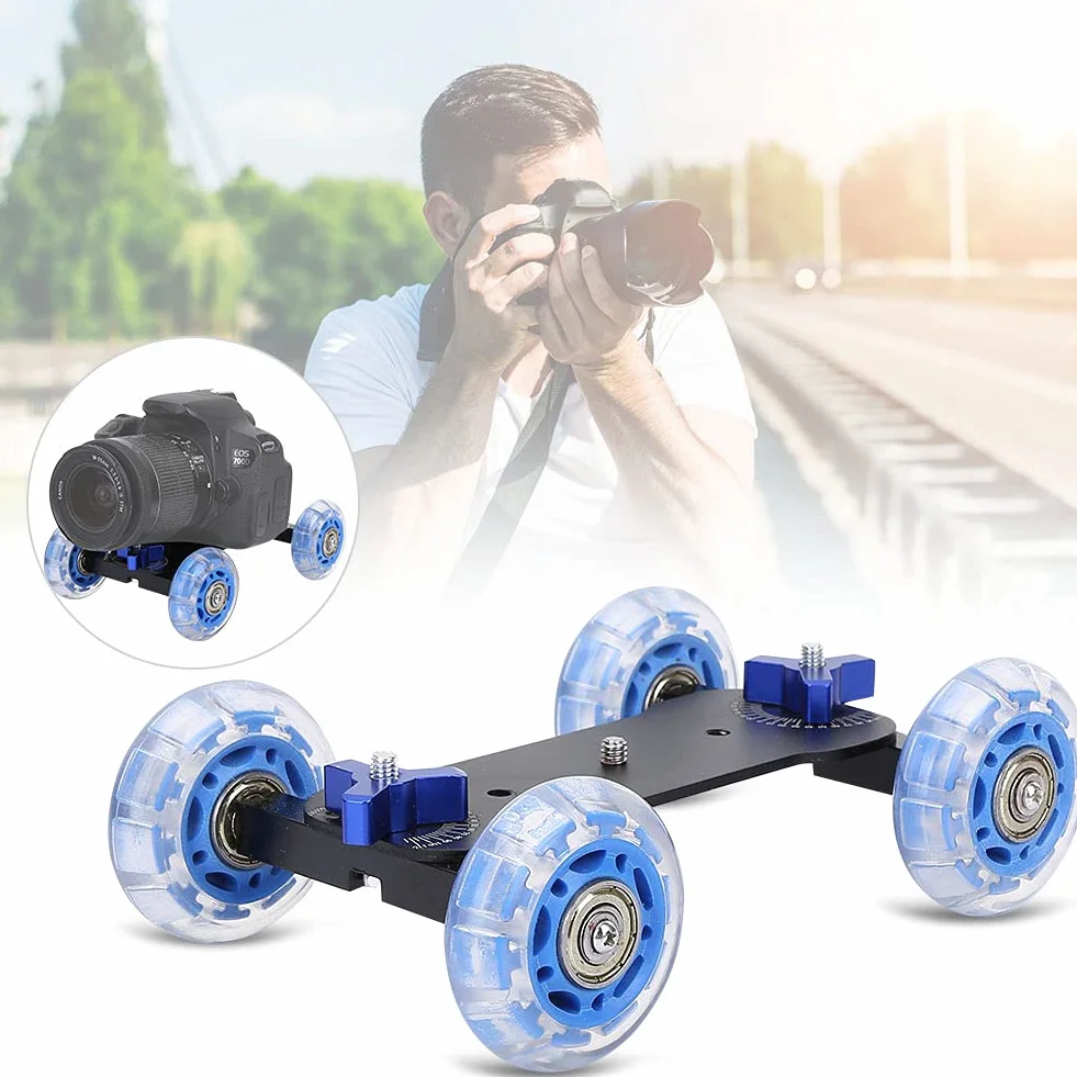 Kamera Dolly Skater, Mini Pulpit 10 KG Obciążenie Szyna Rolkowa Suwak Dolly Skater Samochód do DSLR Kamera