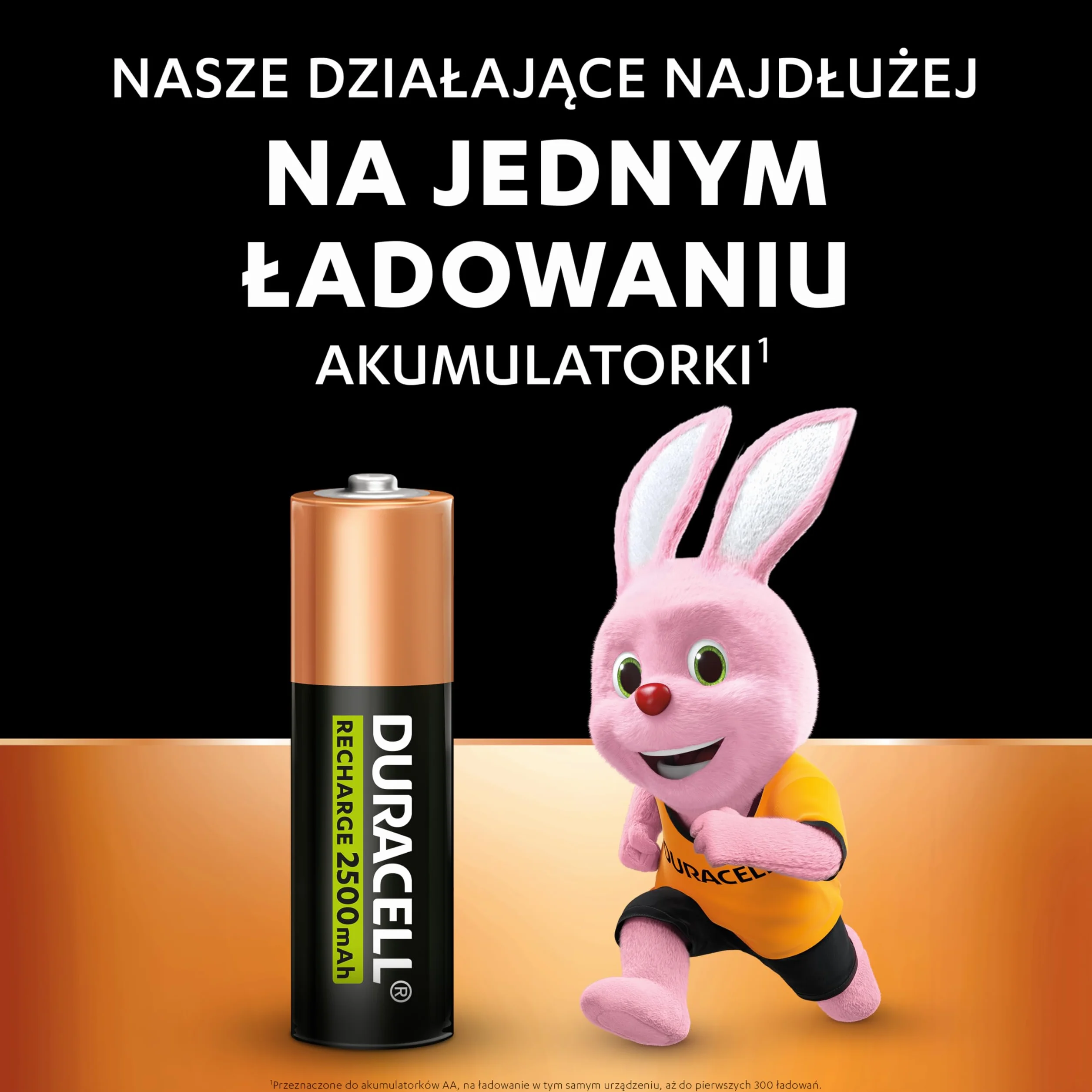 Duracell Akumulatorki Rechargeable, 4 szt., AA 2500 mAh NiMH, Fabrycznie naładowane, Nasze działające najdłużej akumulatorki z opakowaniem w 100% nadającym się do recyklingu, nie zawiera plastiku