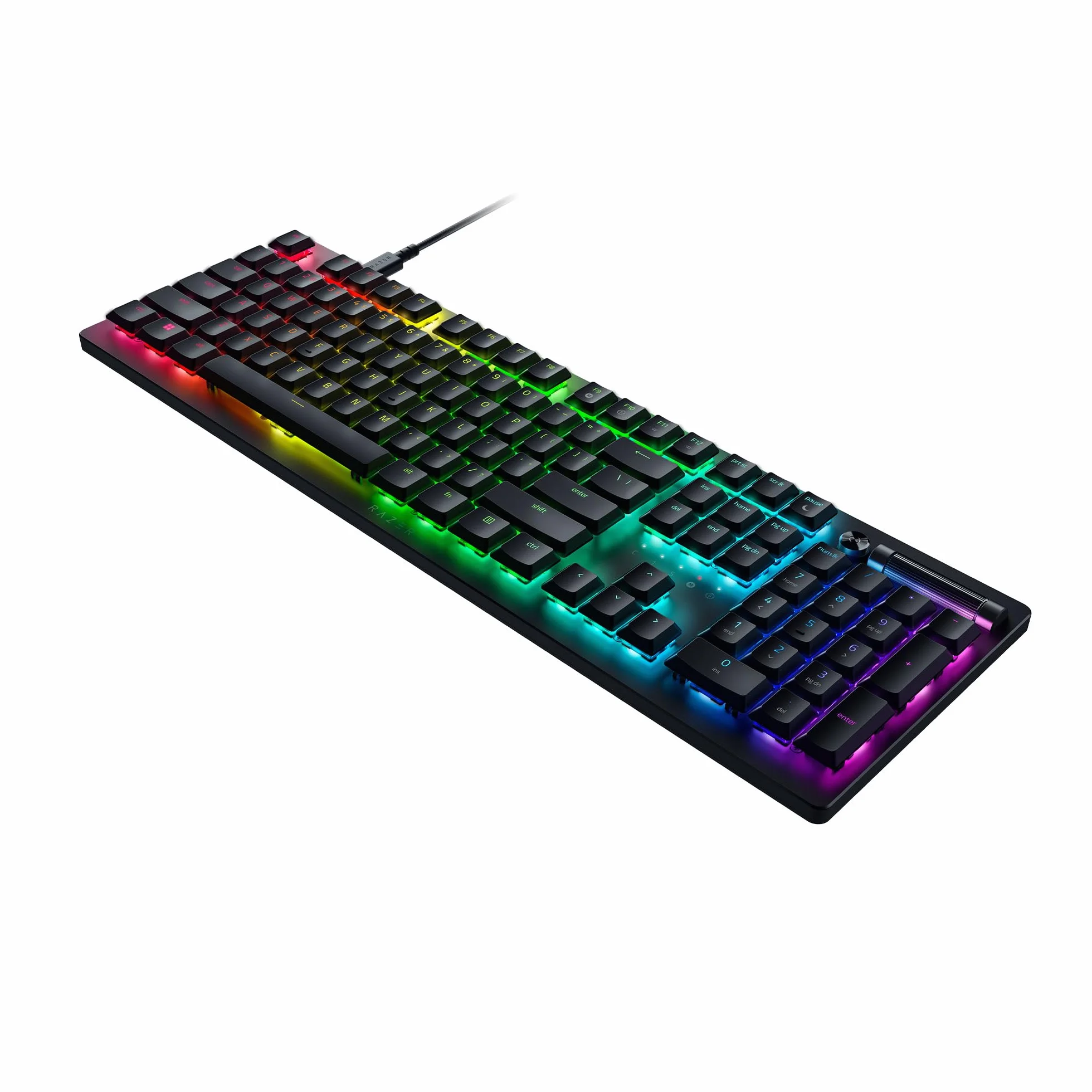 Razer DeathStalker V2 (Red Switch) – niskoprofilowa klawiatura optyczna do gier (liniowe przełączniki optyczne, HyperSpeed Wireless, USB-C, laserowo wycinane nasadki klawiszy), układ QWERTY US, czarna