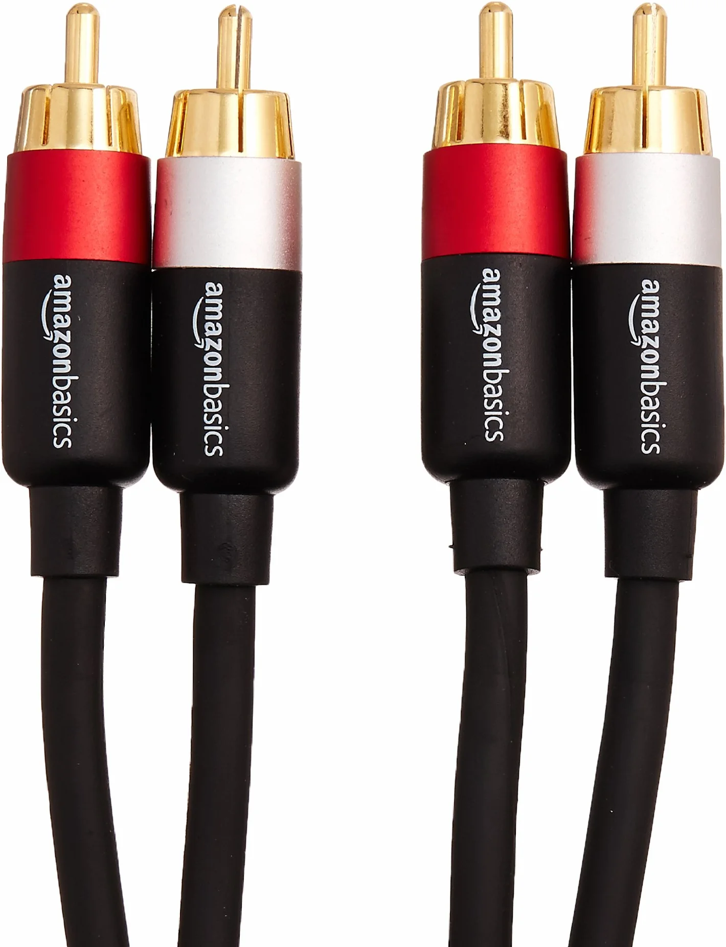 Amazon Basics Kabel audio 2 RCA 1,22 m pozłacane wtyczki czarny