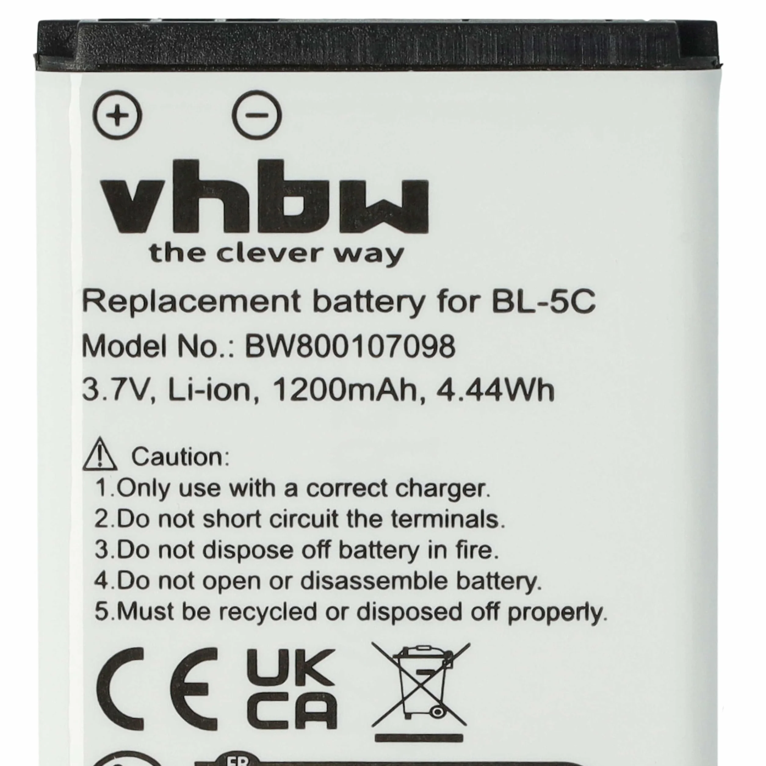 vhbw 1 x bateria kompatybilna z Nokia 1800, 1600, 1650, 1280, 1255, 1315, 1200, 1208, 1650, 1600 smartfonów (1200 mAh, 3,7 V, Li-ion)